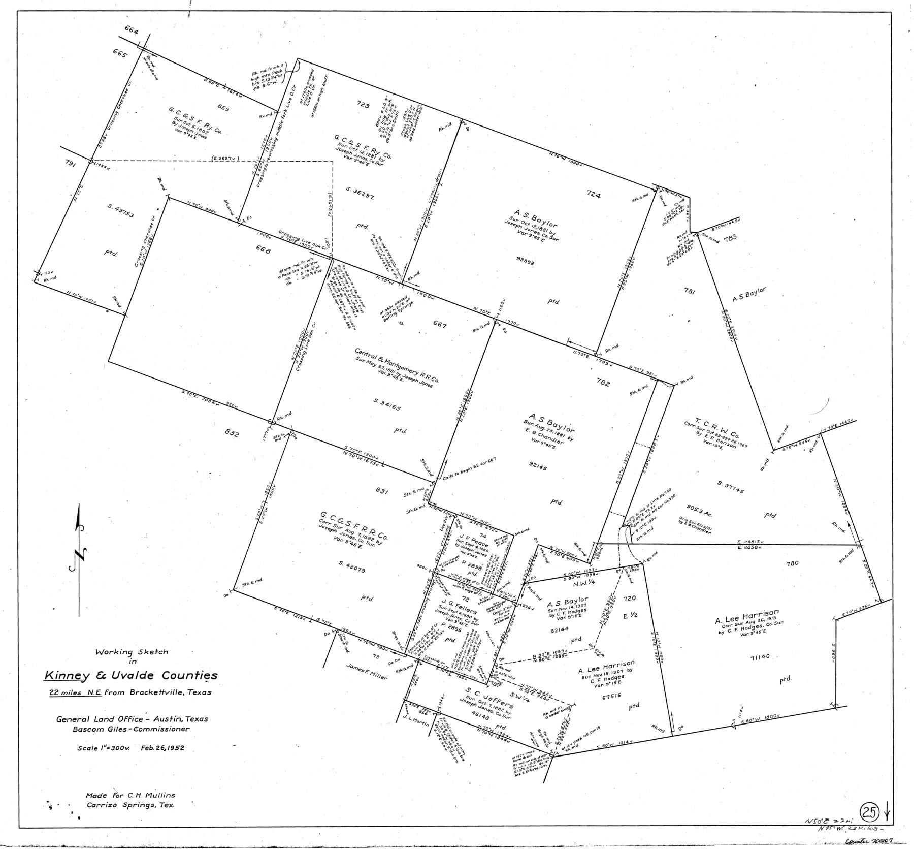 70207, Kinney County Working Sketch 25, General Map Collection