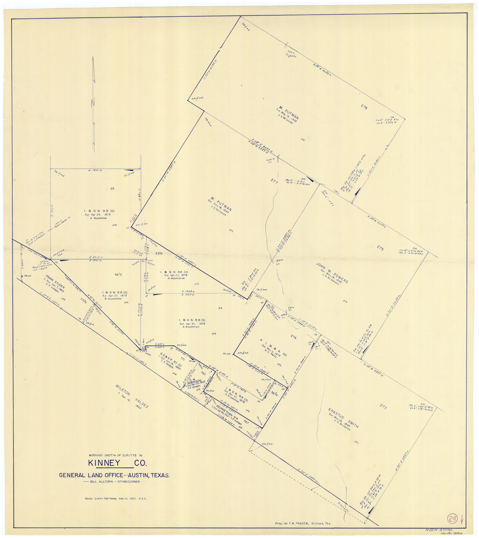 70211, Kinney County Working Sketch 29, General Map Collection