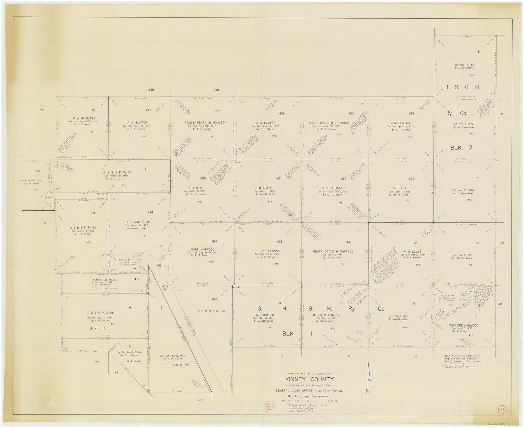 70223, Kinney County Working Sketch 41, General Map Collection