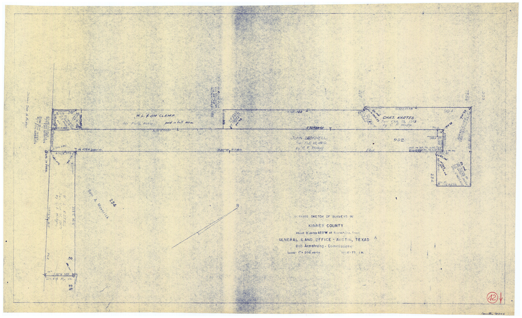 70224, Kinney County Working Sketch 42, General Map Collection