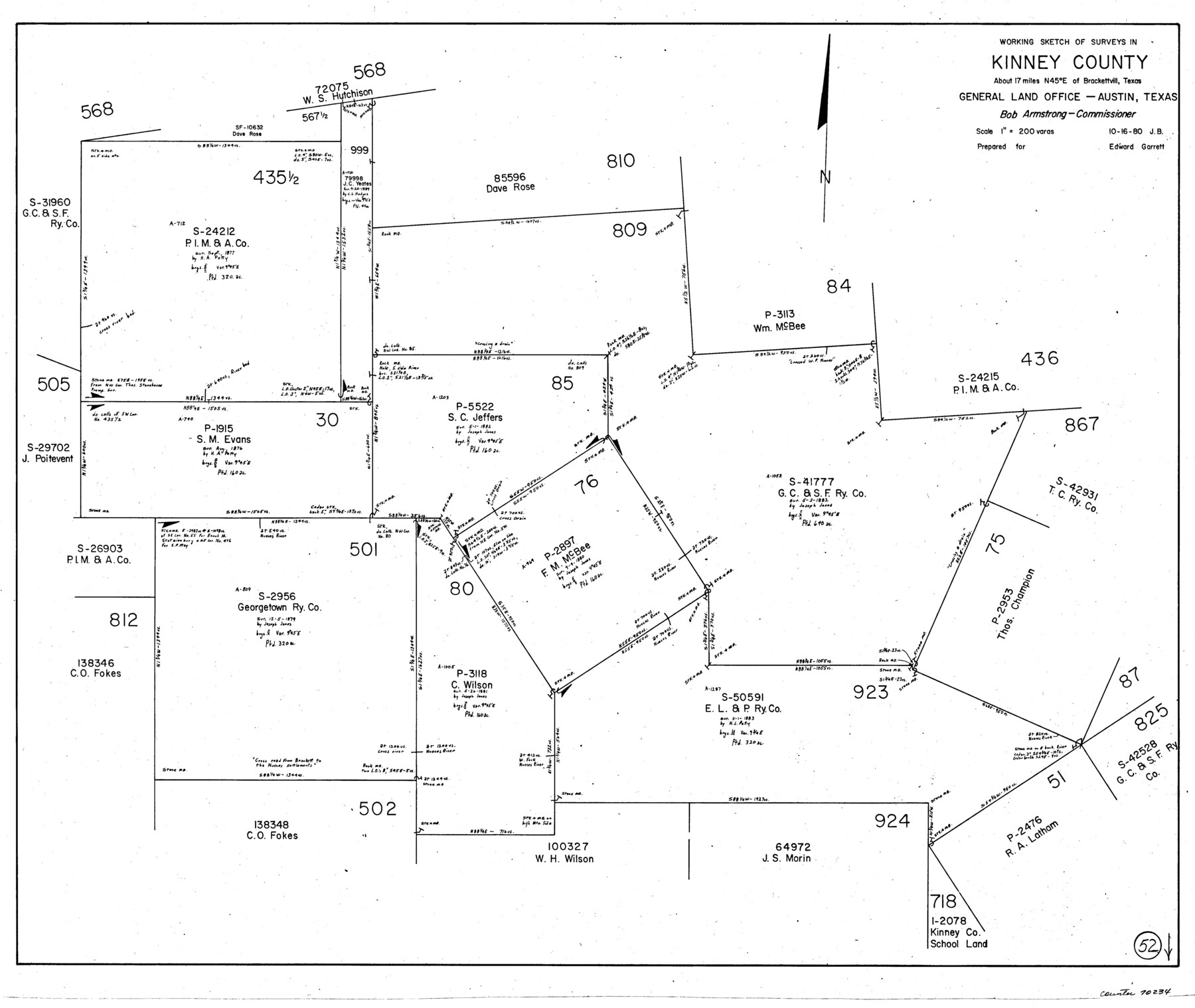 70234, Kinney County Working Sketch 52, General Map Collection