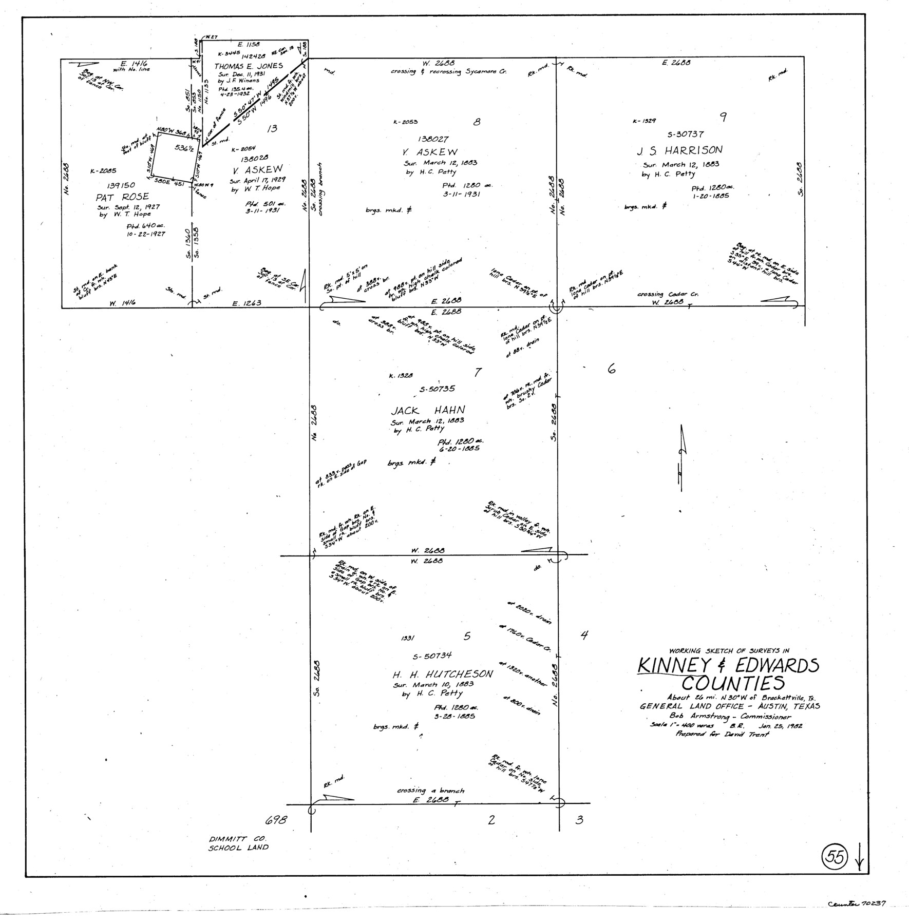 70237, Kinney County Working Sketch 55, General Map Collection