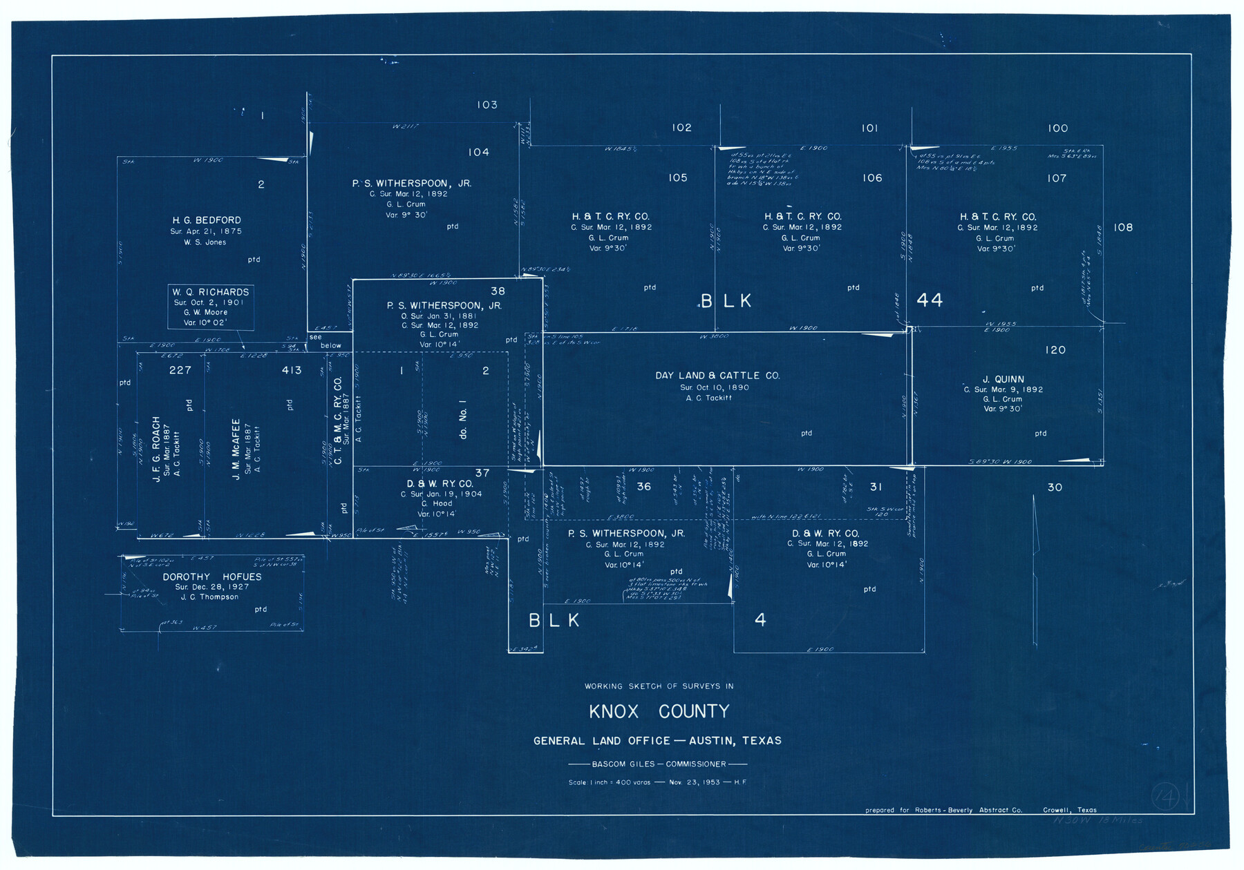 70256, Knox County Working Sketch 14, General Map Collection