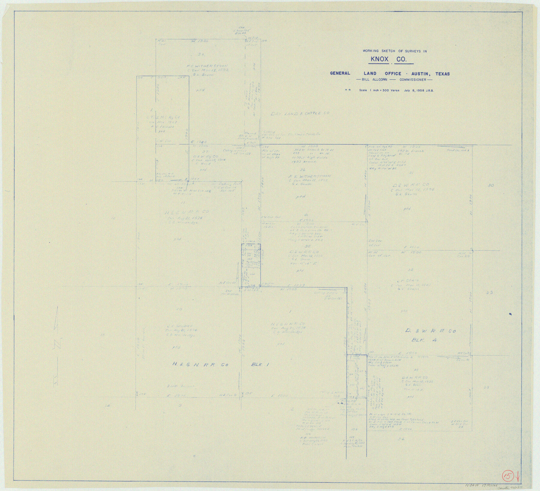 70257, Knox County Working Sketch 15, General Map Collection