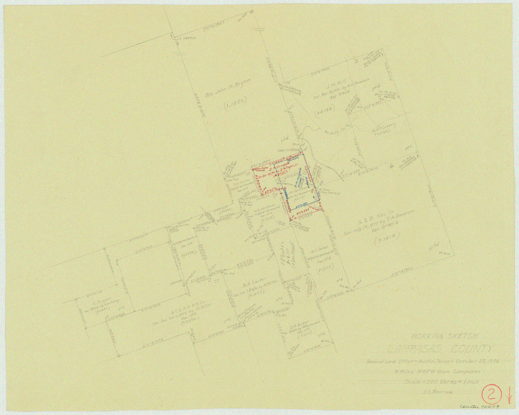 70279, Lampasas County Working Sketch 2, General Map Collection