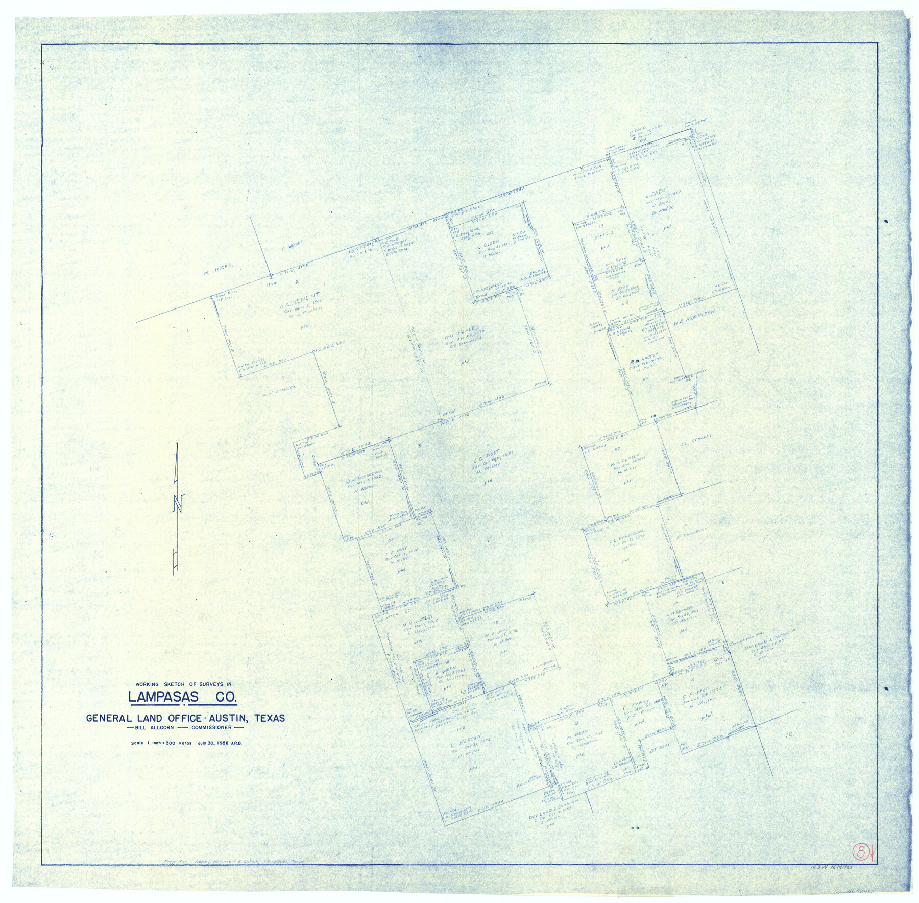 70285, Lampasas County Working Sketch 8, General Map Collection