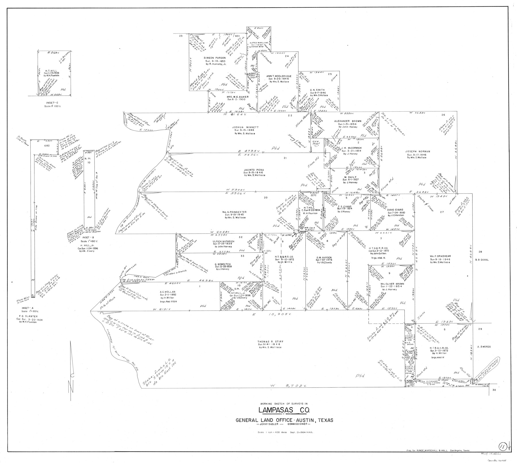70288, Lampasas County Working Sketch 11, General Map Collection