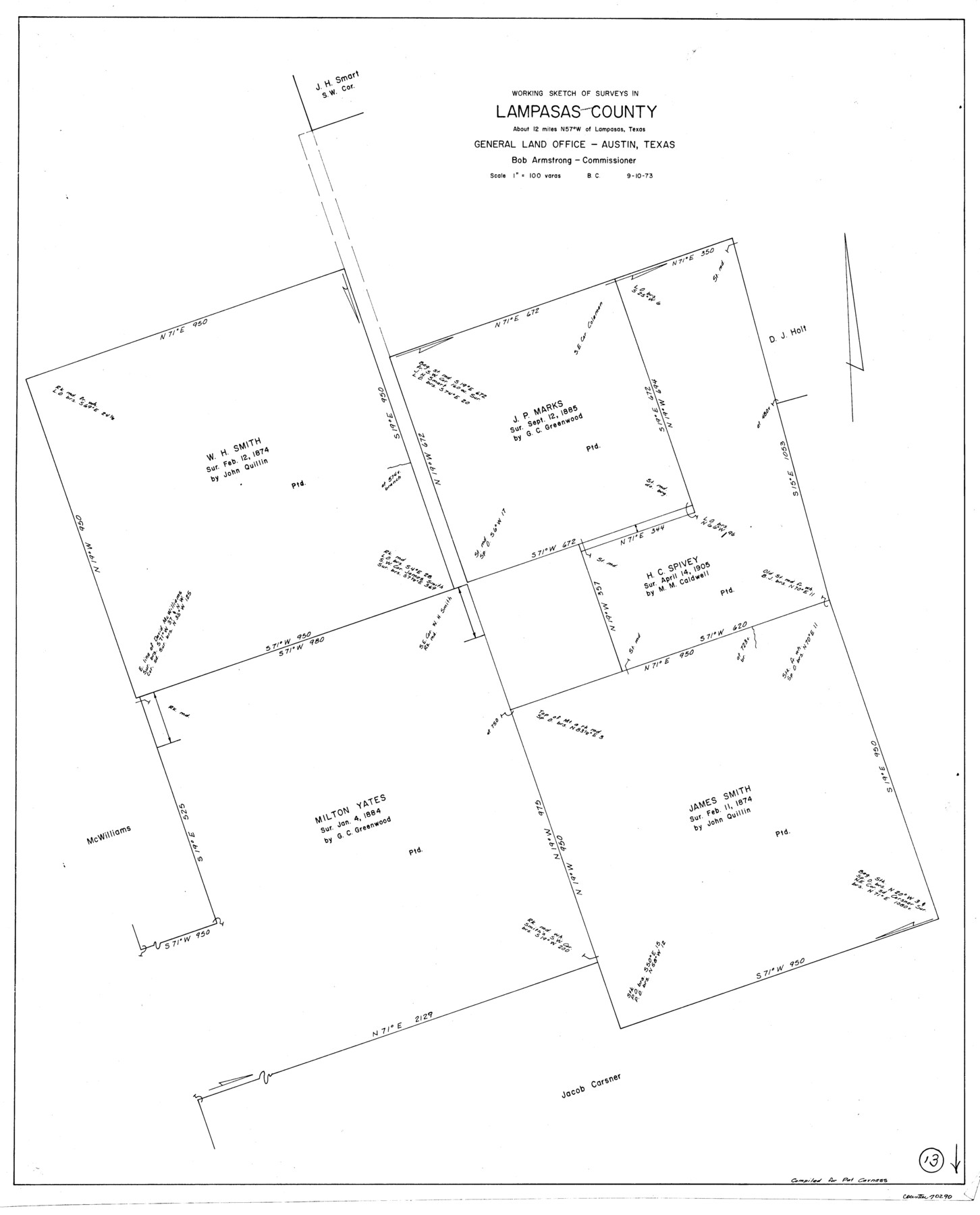 70290, Lampasas County Working Sketch 13, General Map Collection