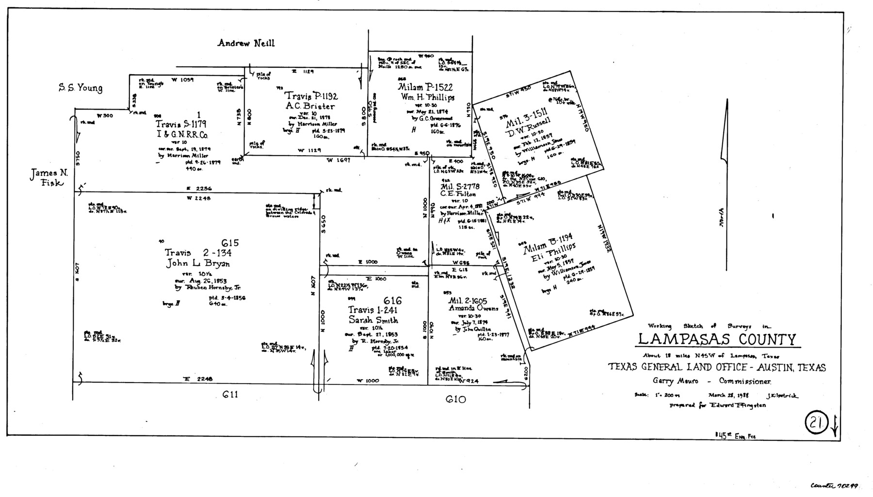 70299, Lampasas County Working Sketch 21, General Map Collection