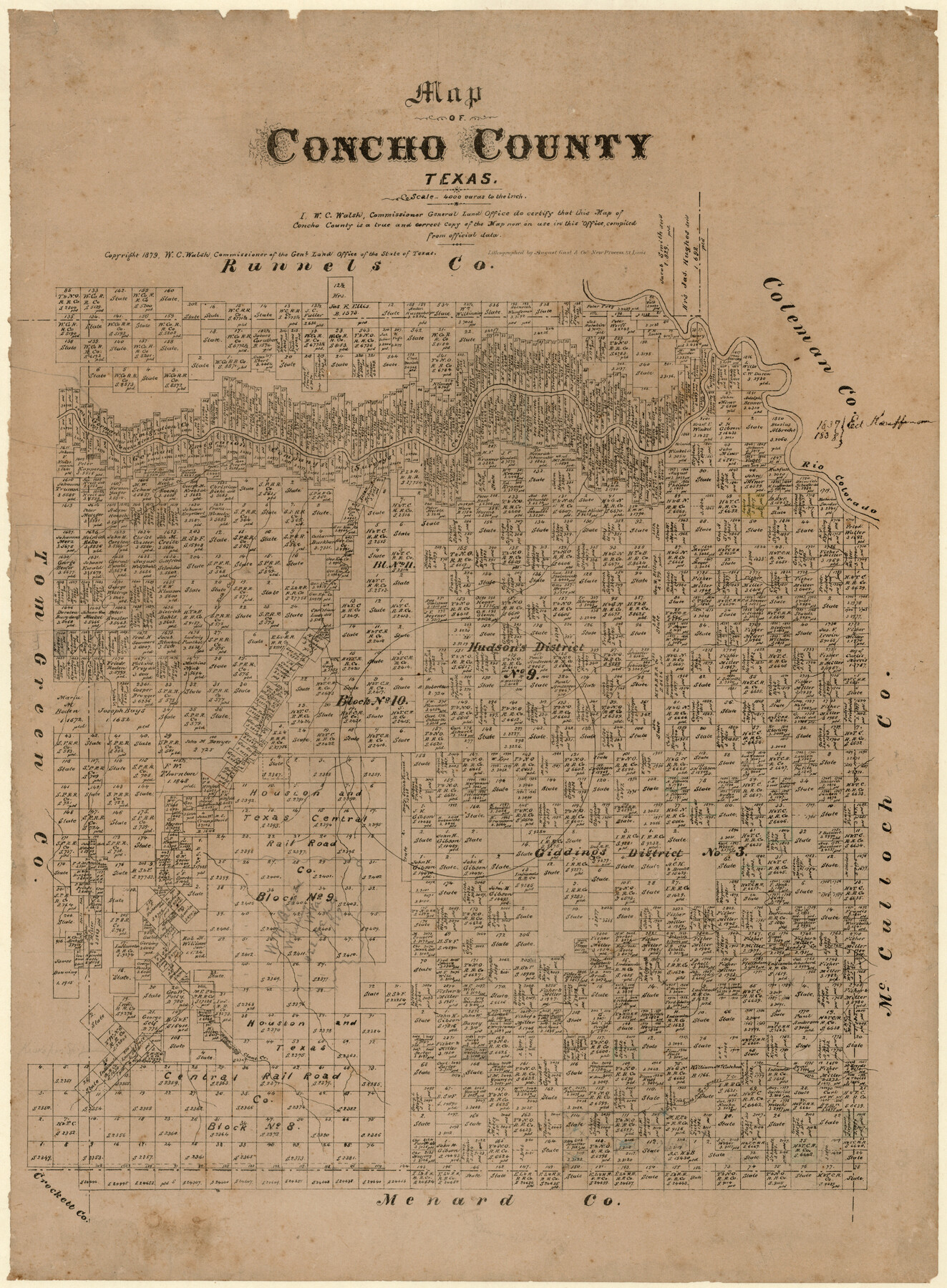 703, Map of Concho County, Texas, Maddox Collection