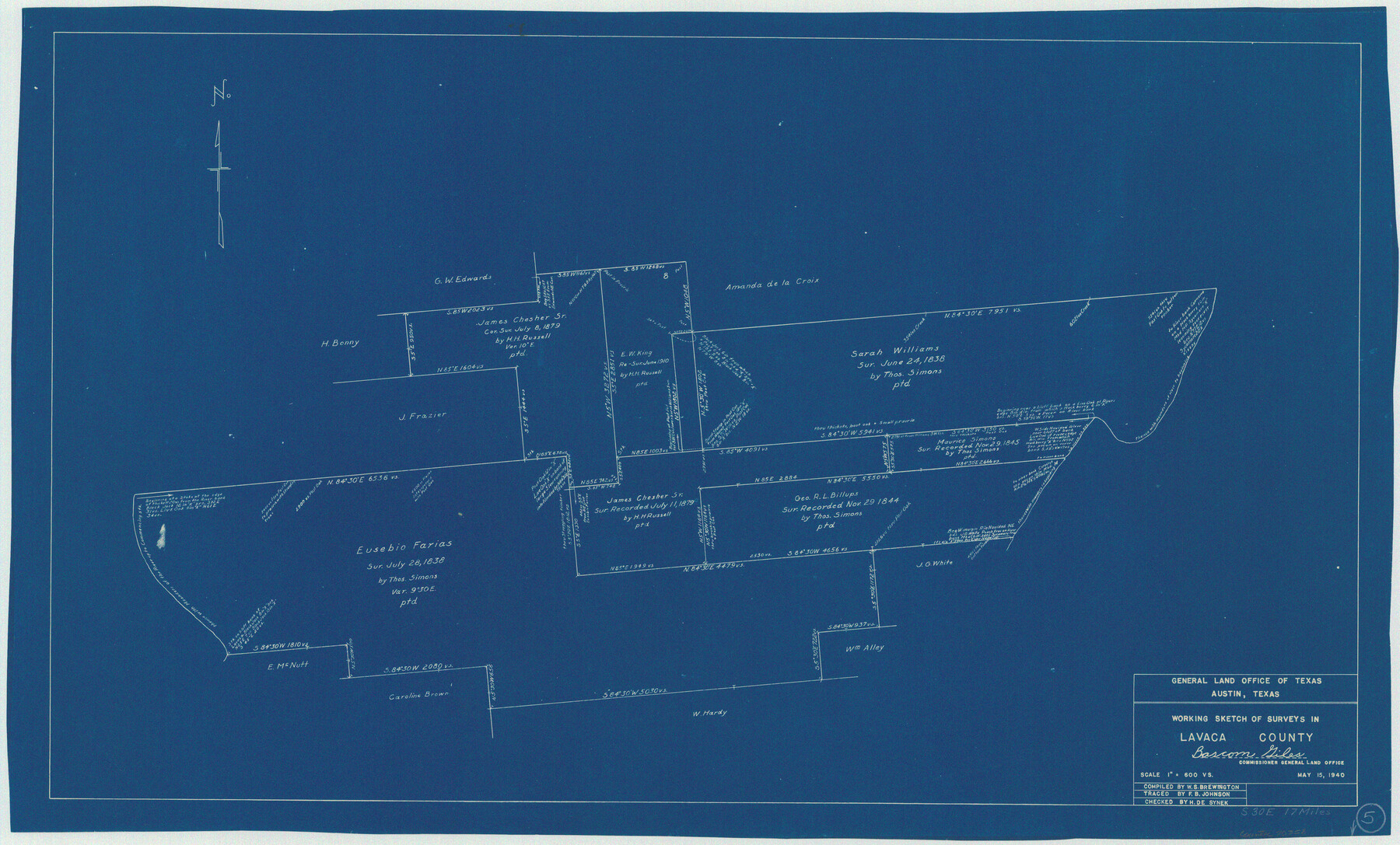 70358, Lavaca County Working Sketch 5, General Map Collection