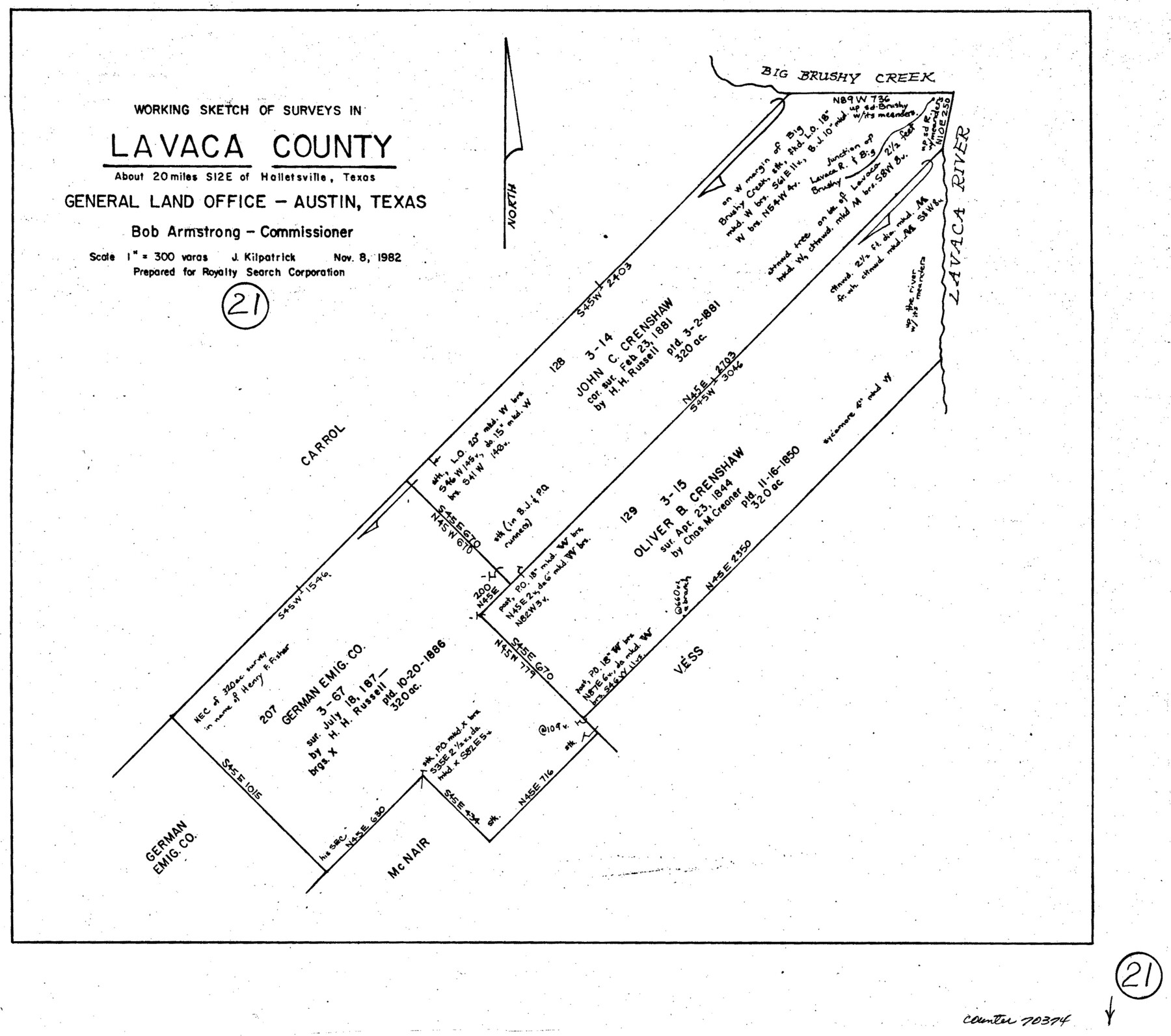 70374, Lavaca County Working Sketch 21, General Map Collection