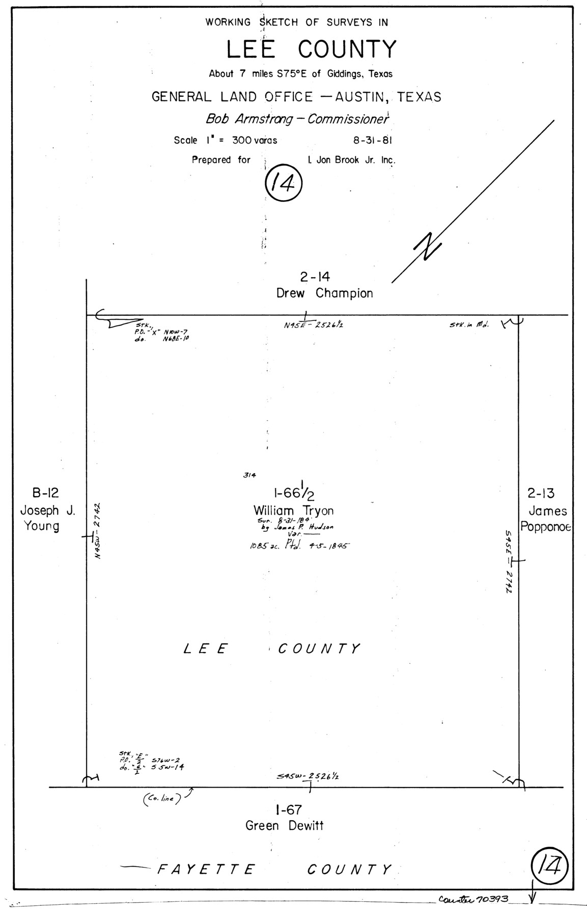 70393, Lee County Working Sketch 14, General Map Collection