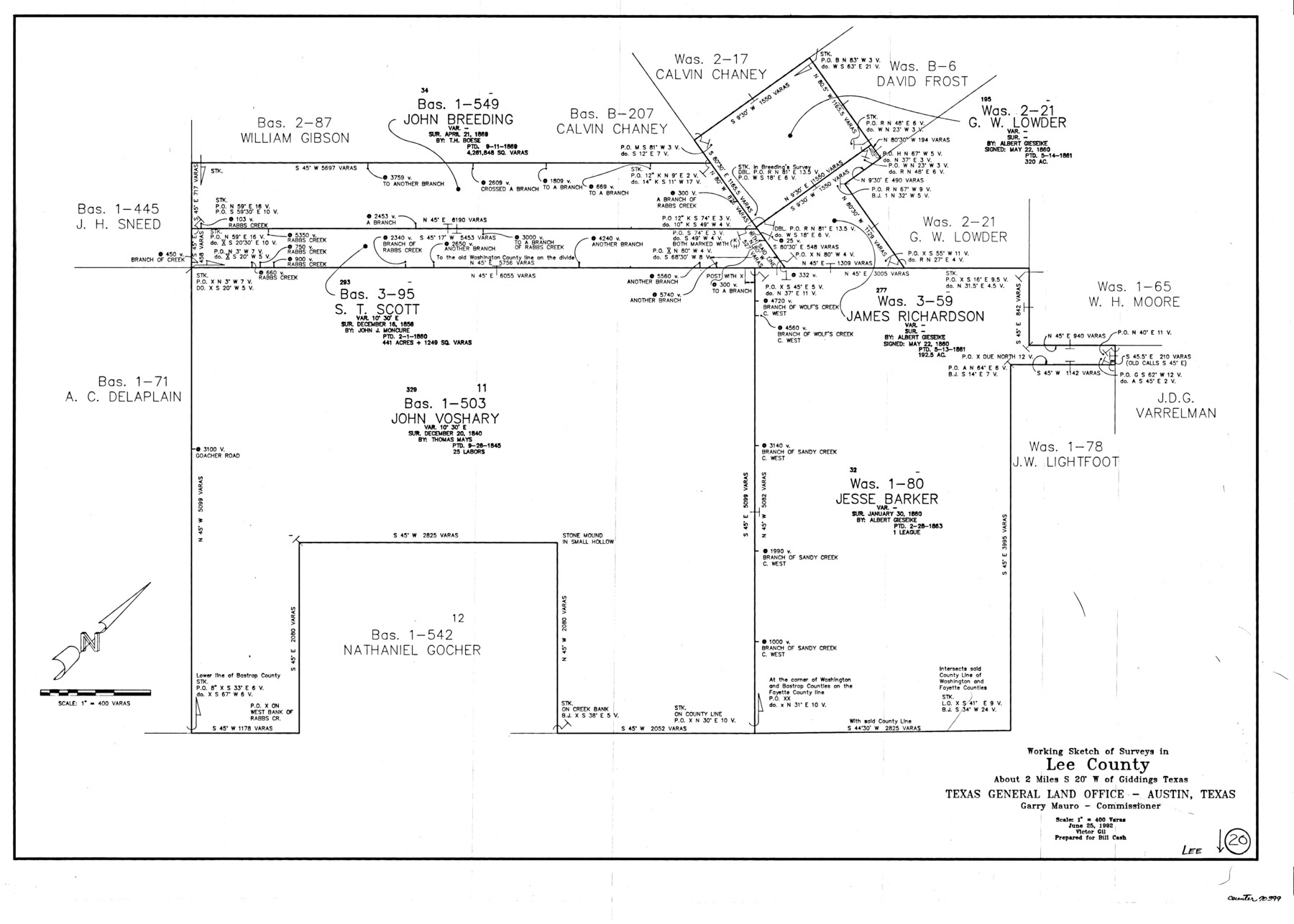 70399, Lee County Working Sketch 20, General Map Collection