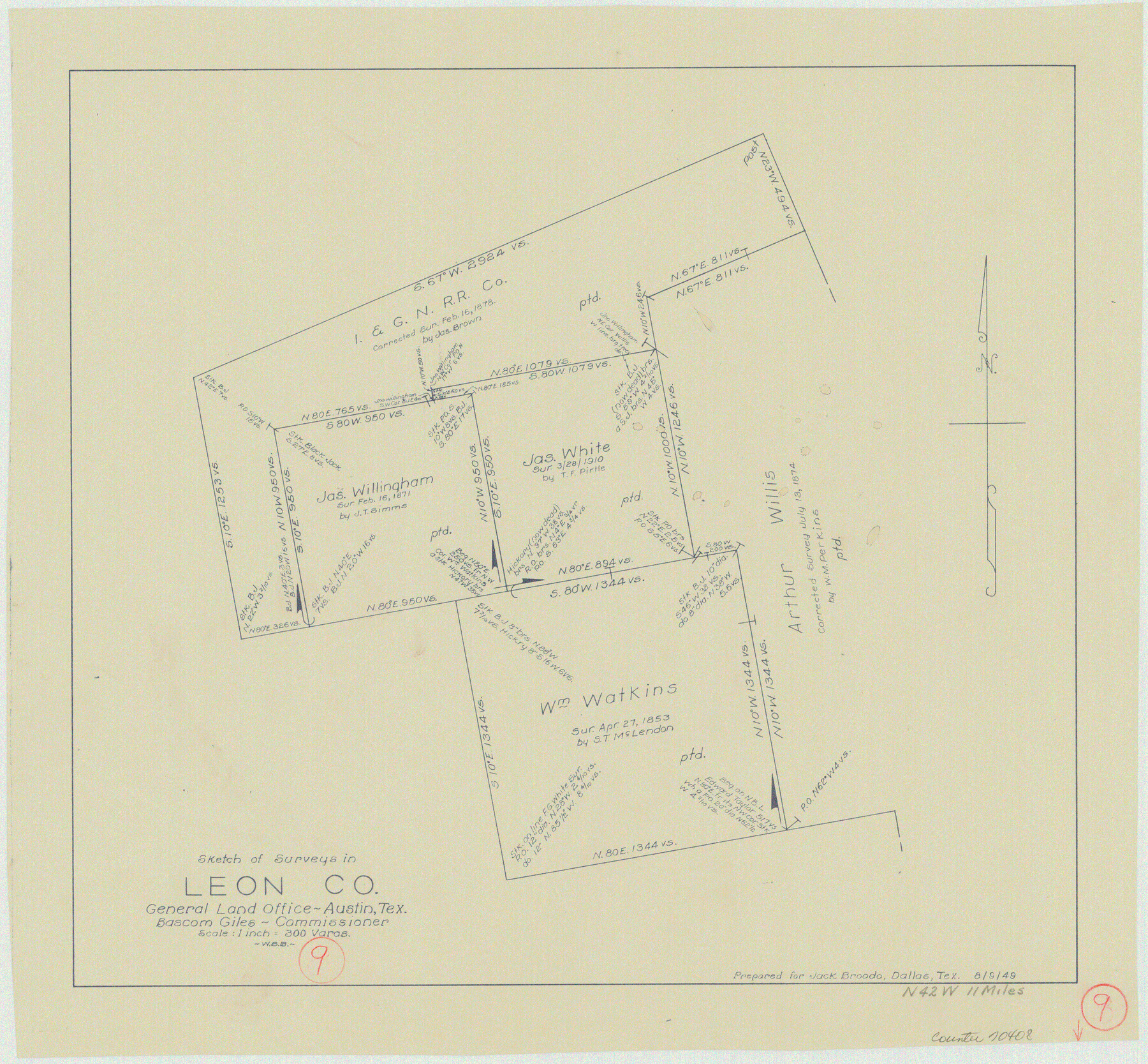 70408, Leon County Working Sketch 9, General Map Collection