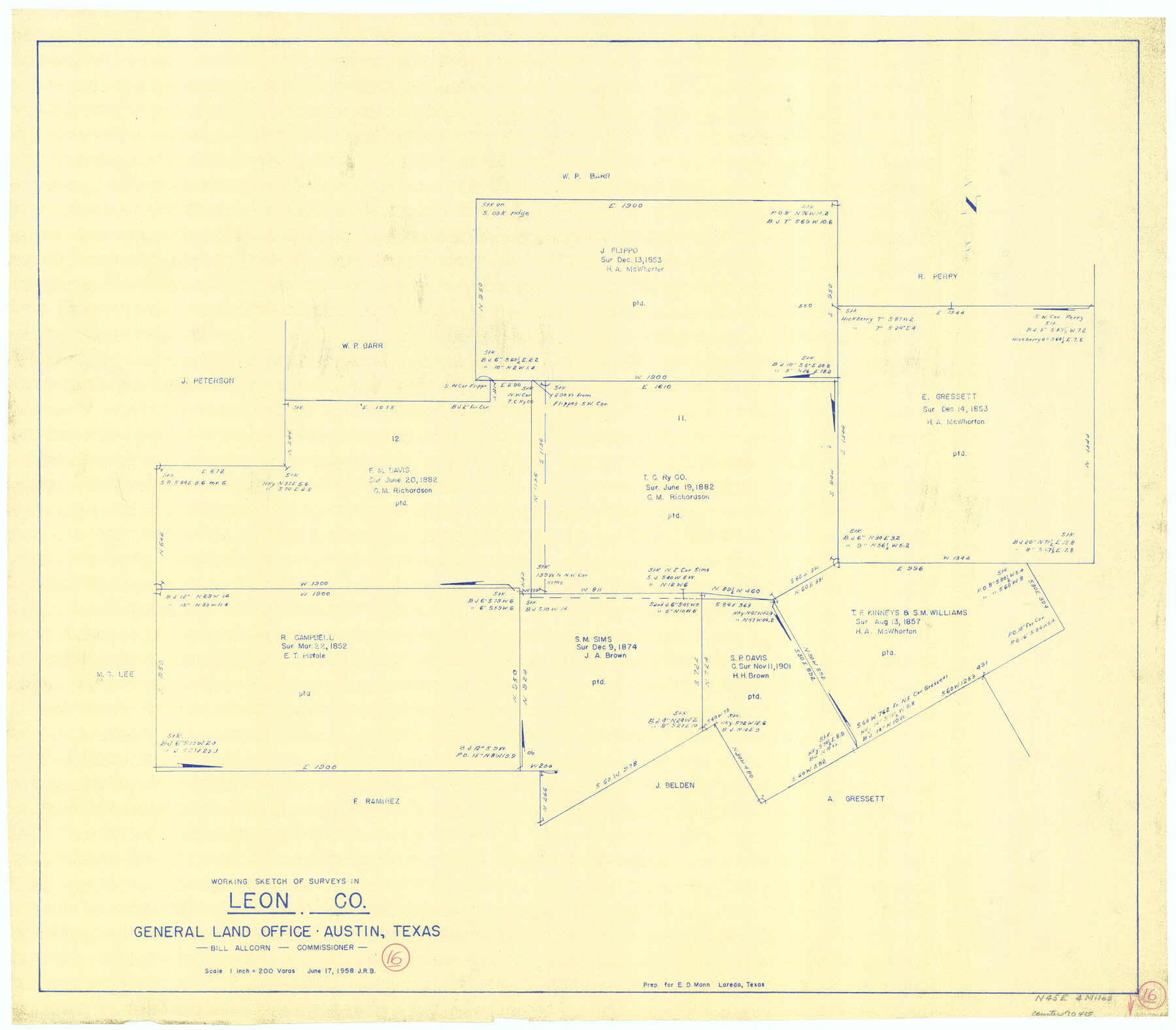 70415, Leon County Working Sketch 16, General Map Collection