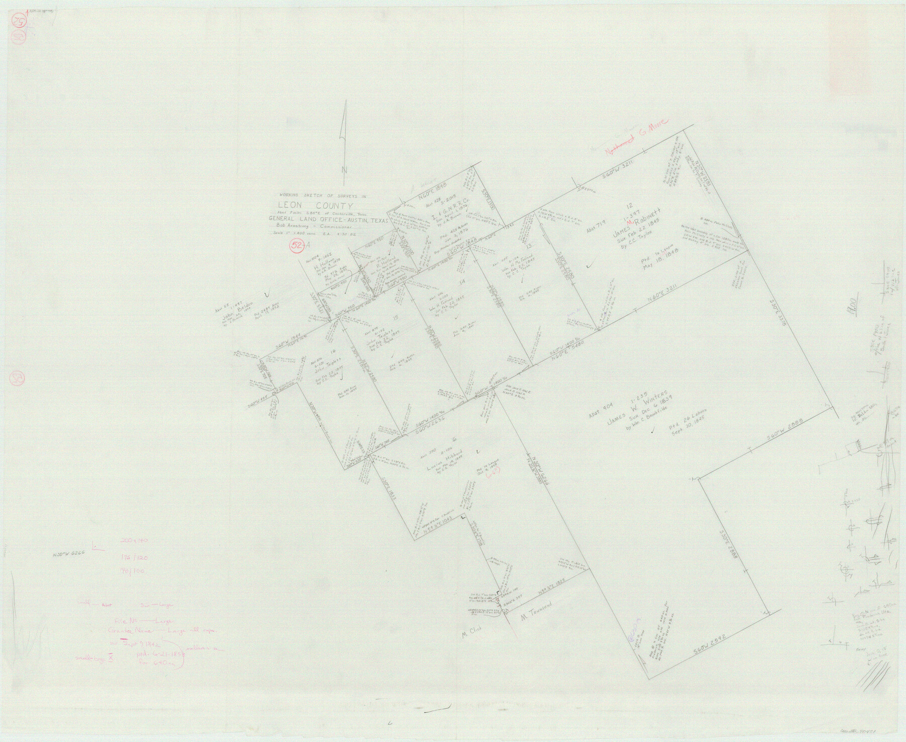 70451, Leon County Working Sketch 52a, General Map Collection