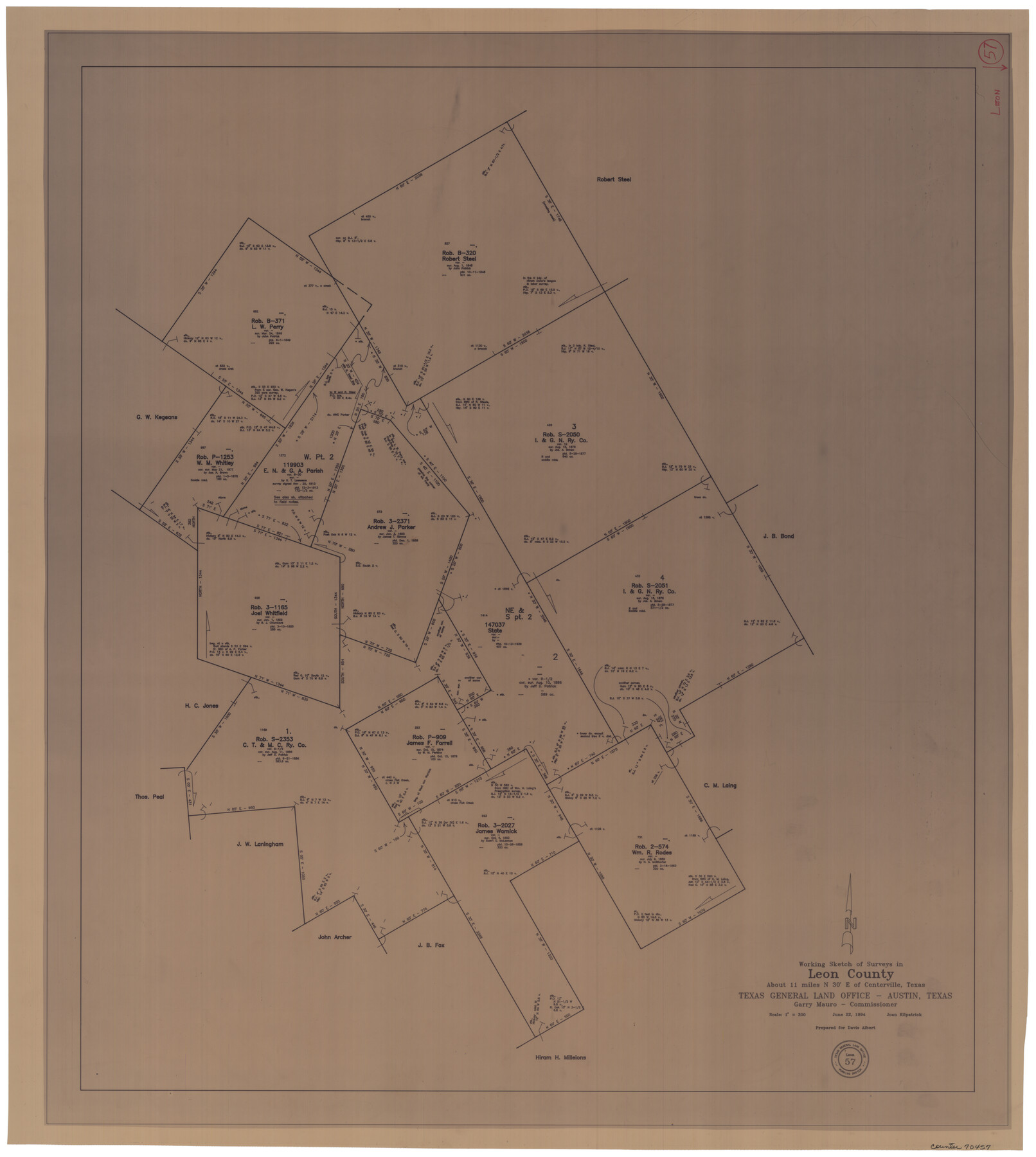 70457, Leon County Working Sketch 57, General Map Collection
