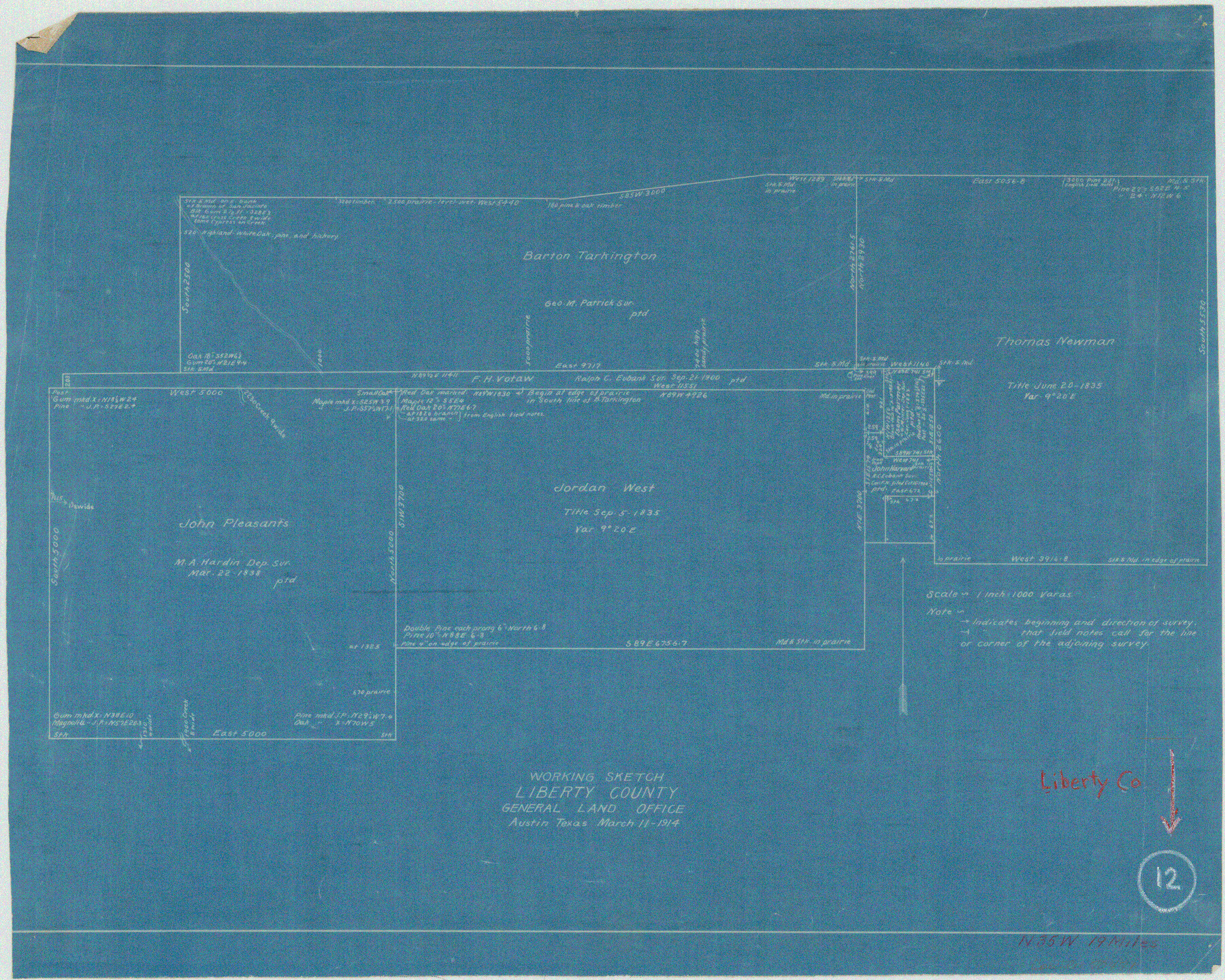 70471, Liberty County Working Sketch 12, General Map Collection