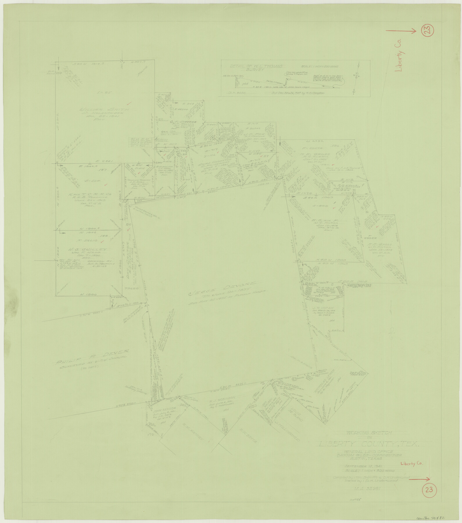 70482, Liberty County Working Sketch 23, General Map Collection