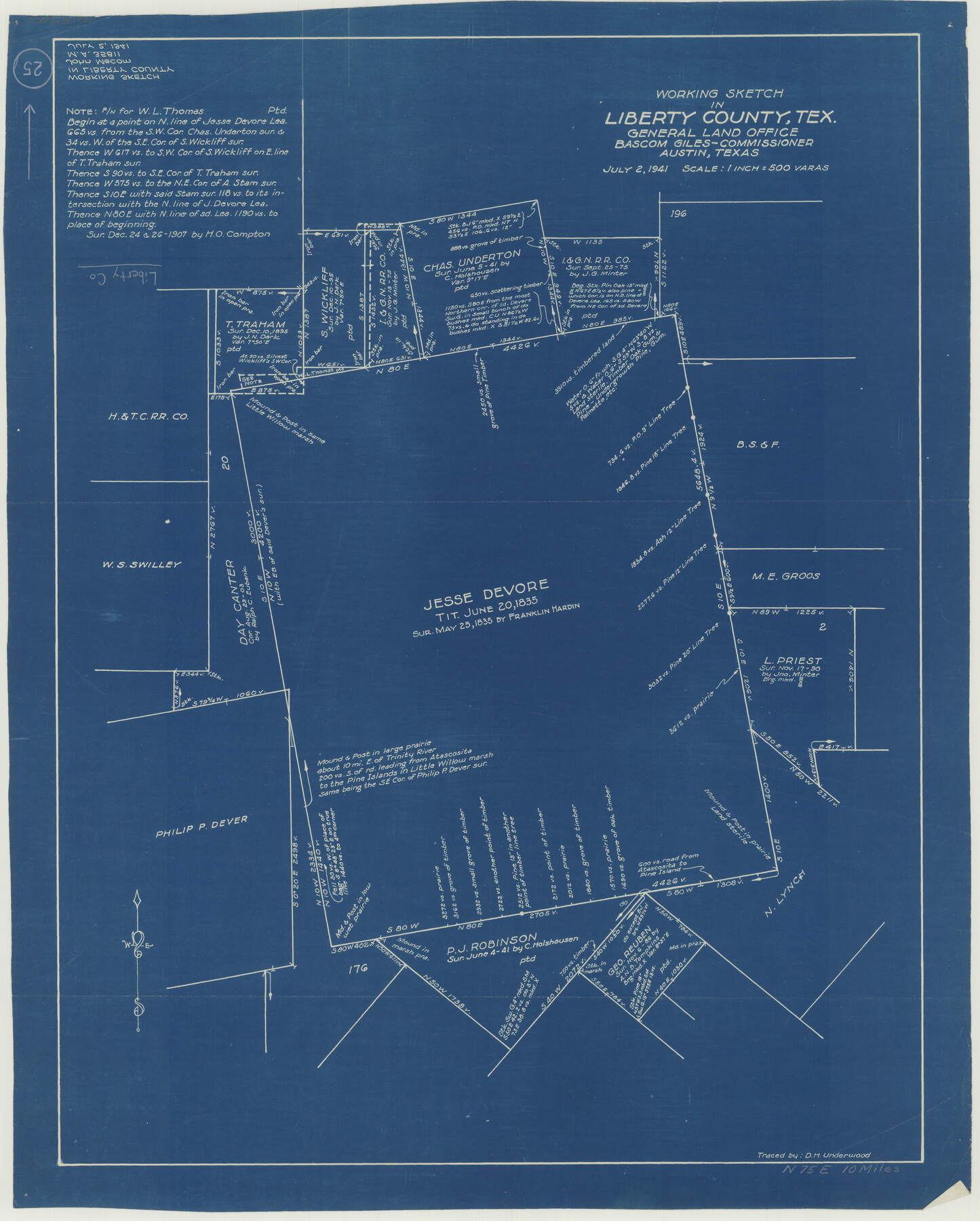 70484, Liberty County Working Sketch 25, General Map Collection