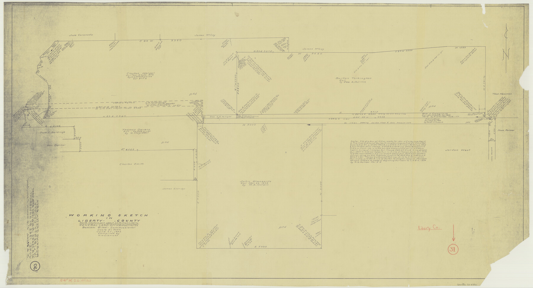70490, Liberty County Working Sketch 31, General Map Collection