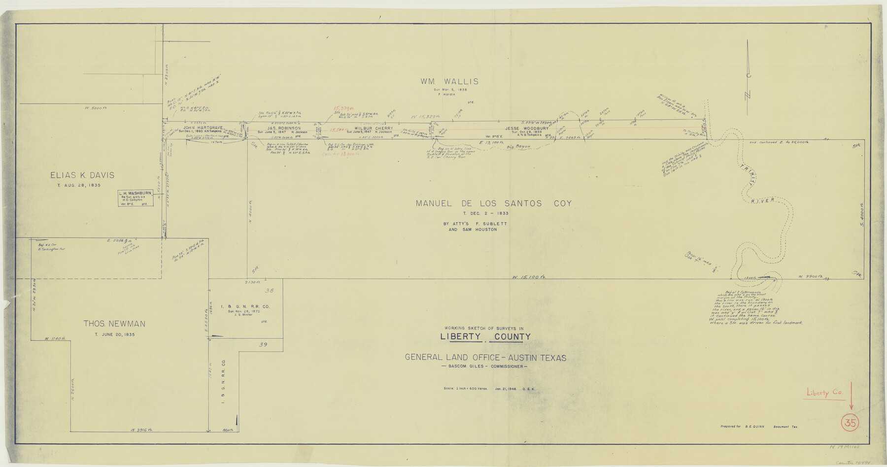 70494, Liberty County Working Sketch 35, General Map Collection