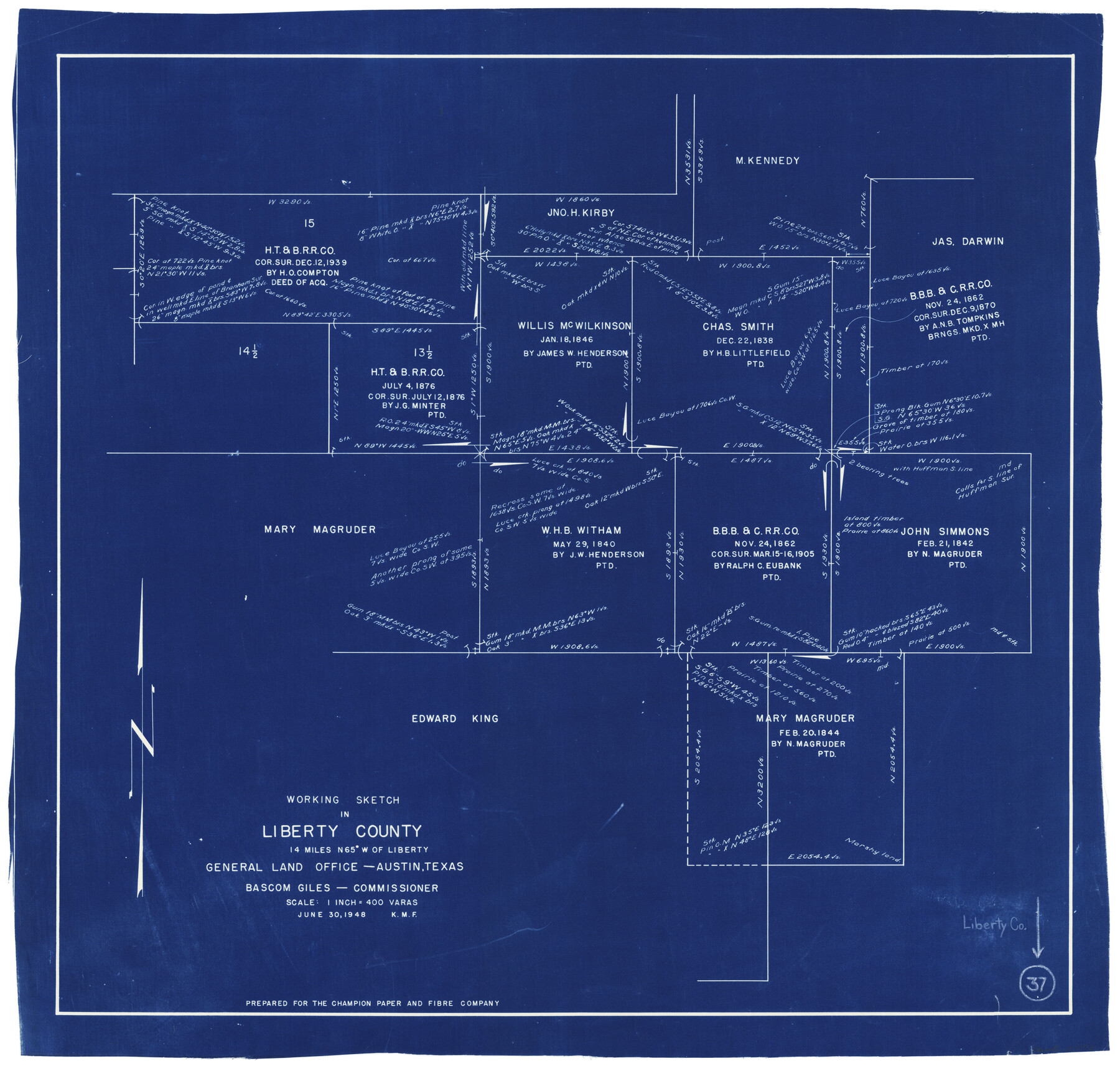 70496, Liberty County Working Sketch 37, General Map Collection
