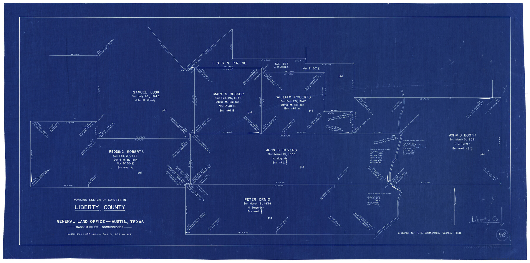 70505, Liberty County Working Sketch 46, General Map Collection
