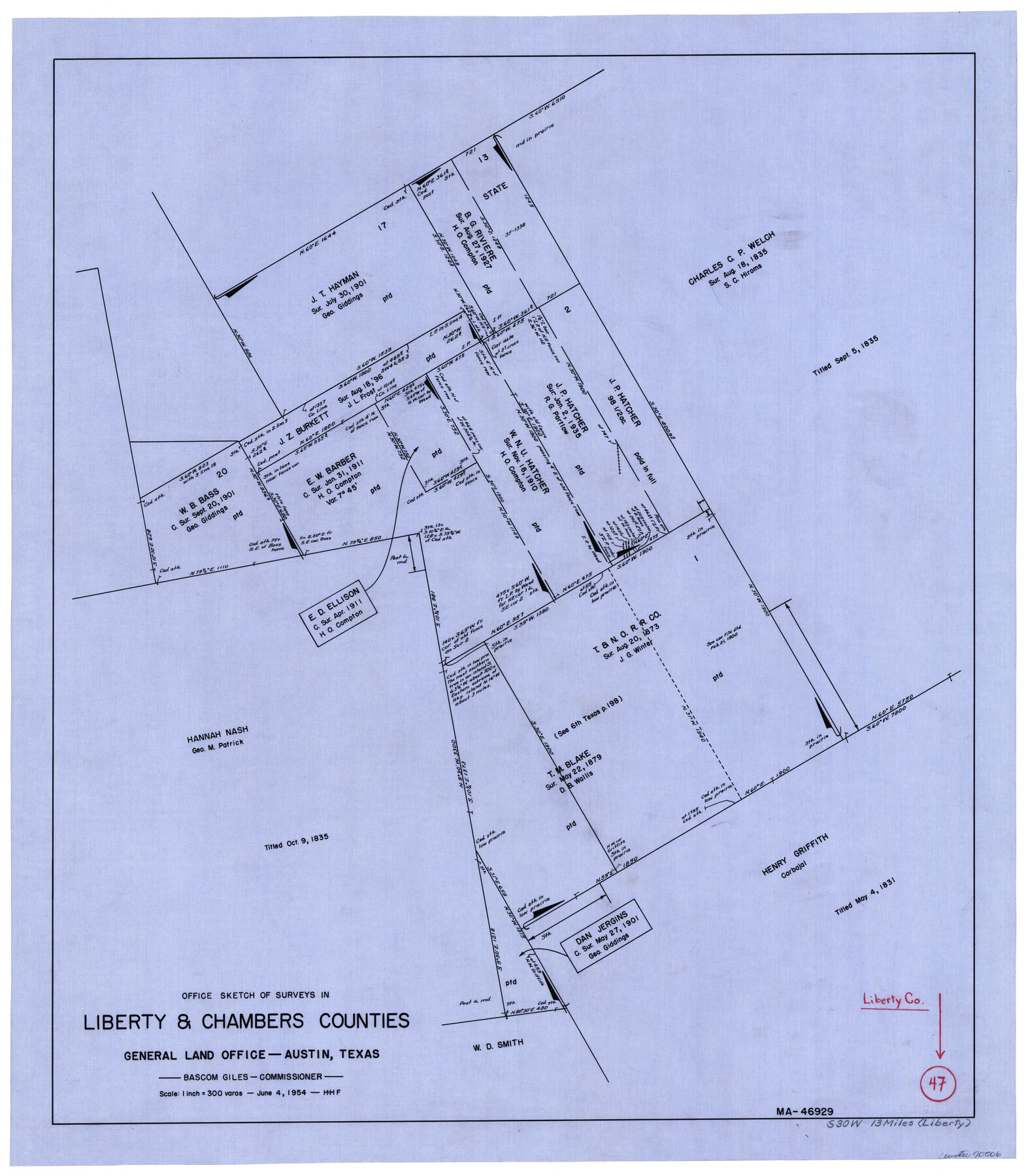 70506, Liberty County Working Sketch 47, General Map Collection