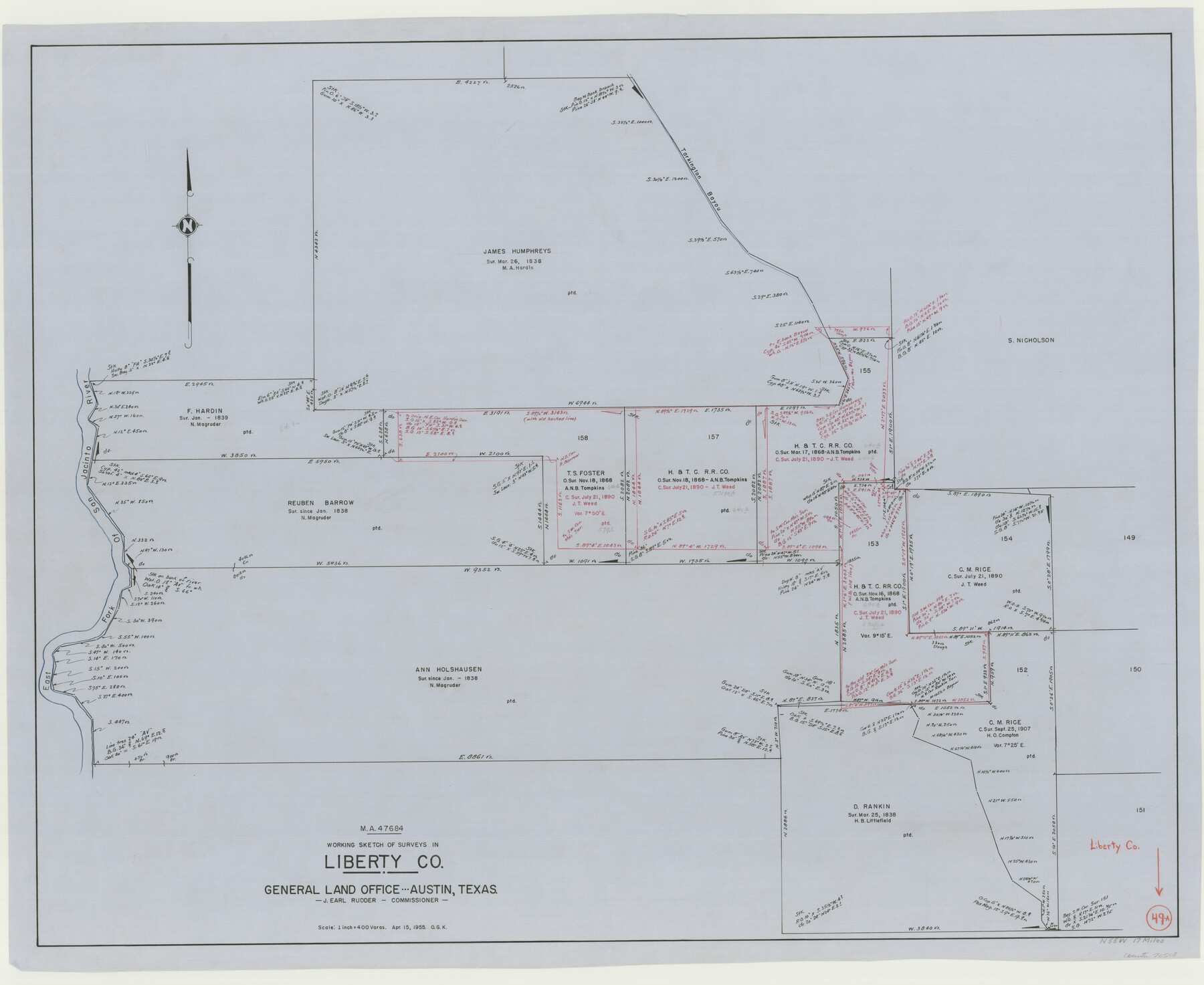 70508, Liberty County Working Sketch 49a, General Map Collection