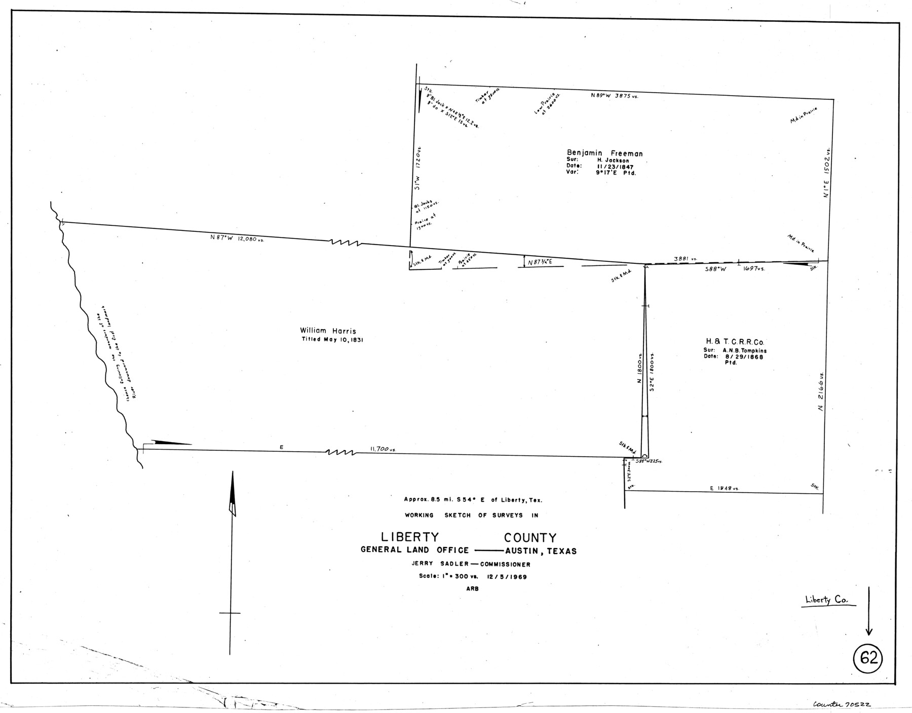 70522, Liberty County Working Sketch 62, General Map Collection