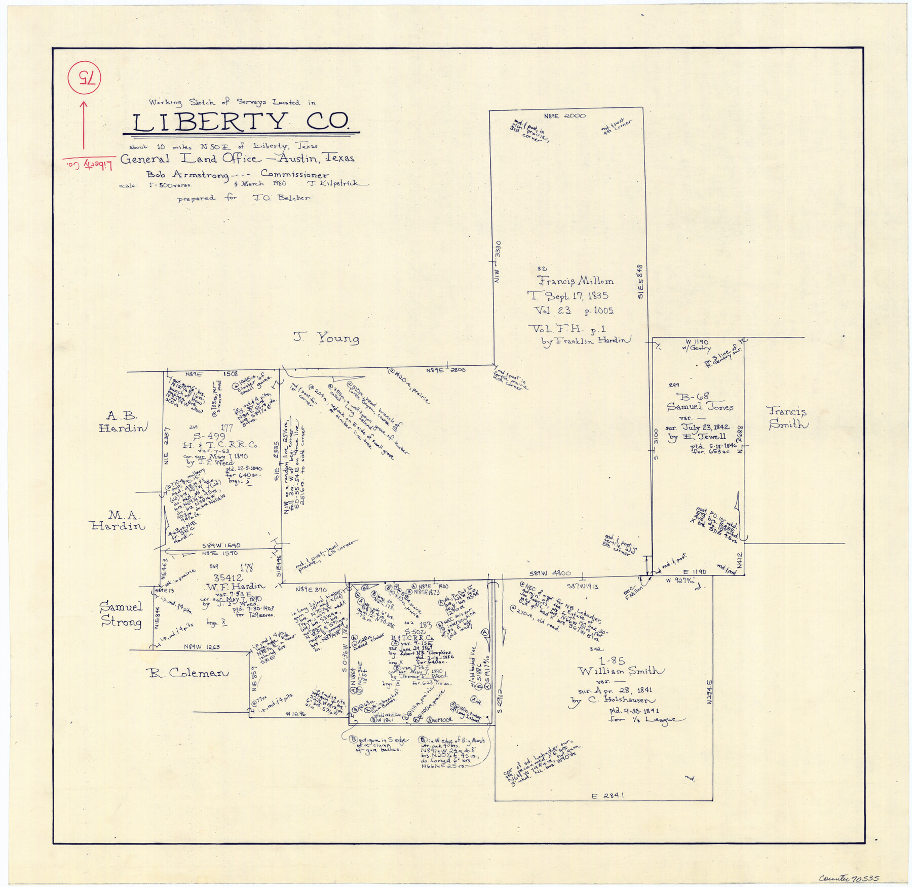 70535, Liberty County Working Sketch 75, General Map Collection