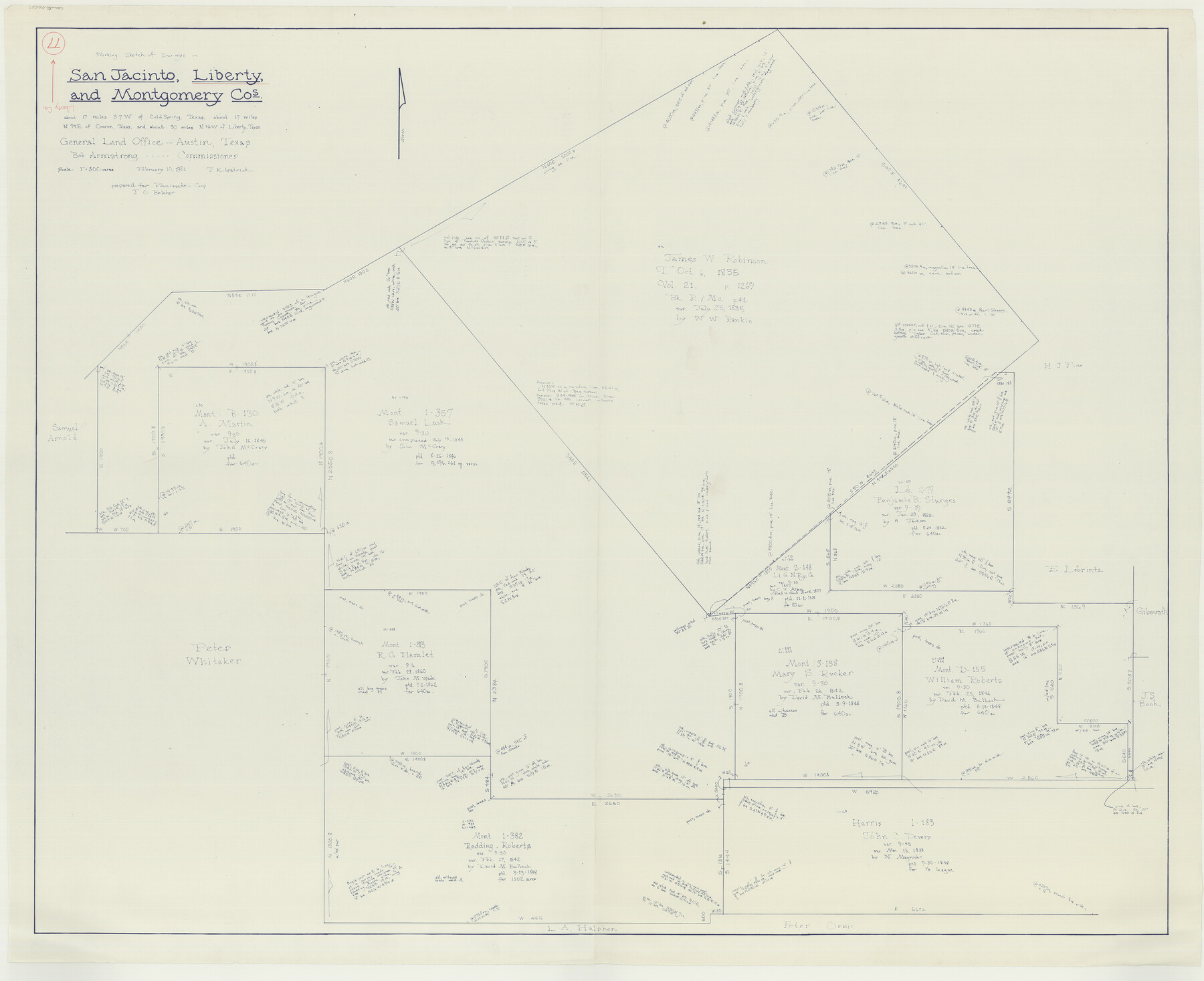 70537, Liberty County Working Sketch 77, General Map Collection