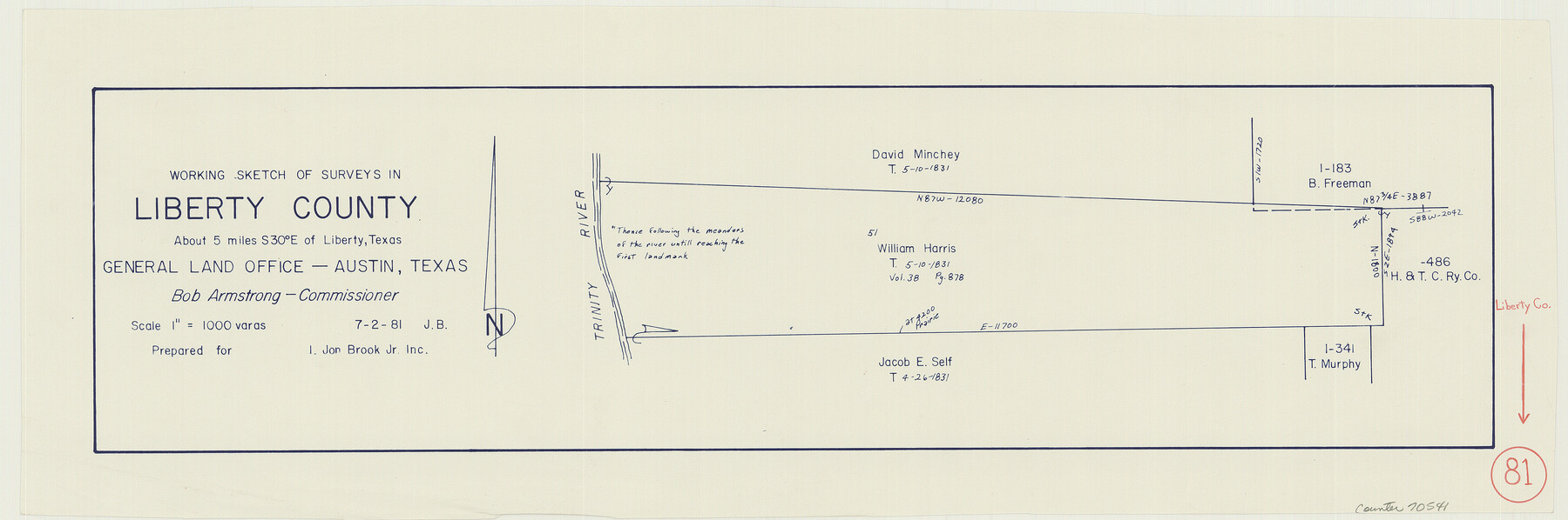 70541, Liberty County Working Sketch 81, General Map Collection
