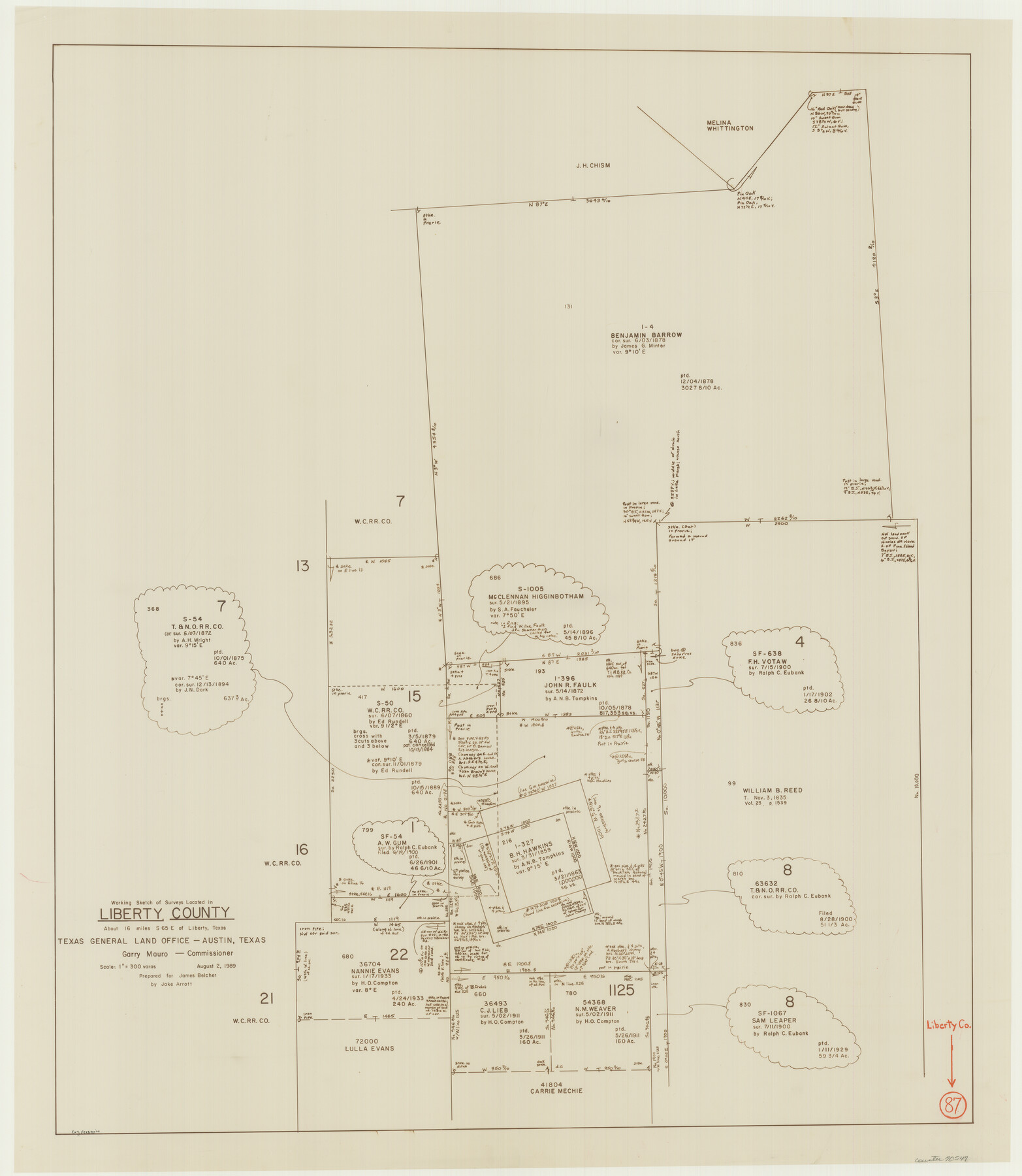 70547, Liberty County Working Sketch 87, General Map Collection