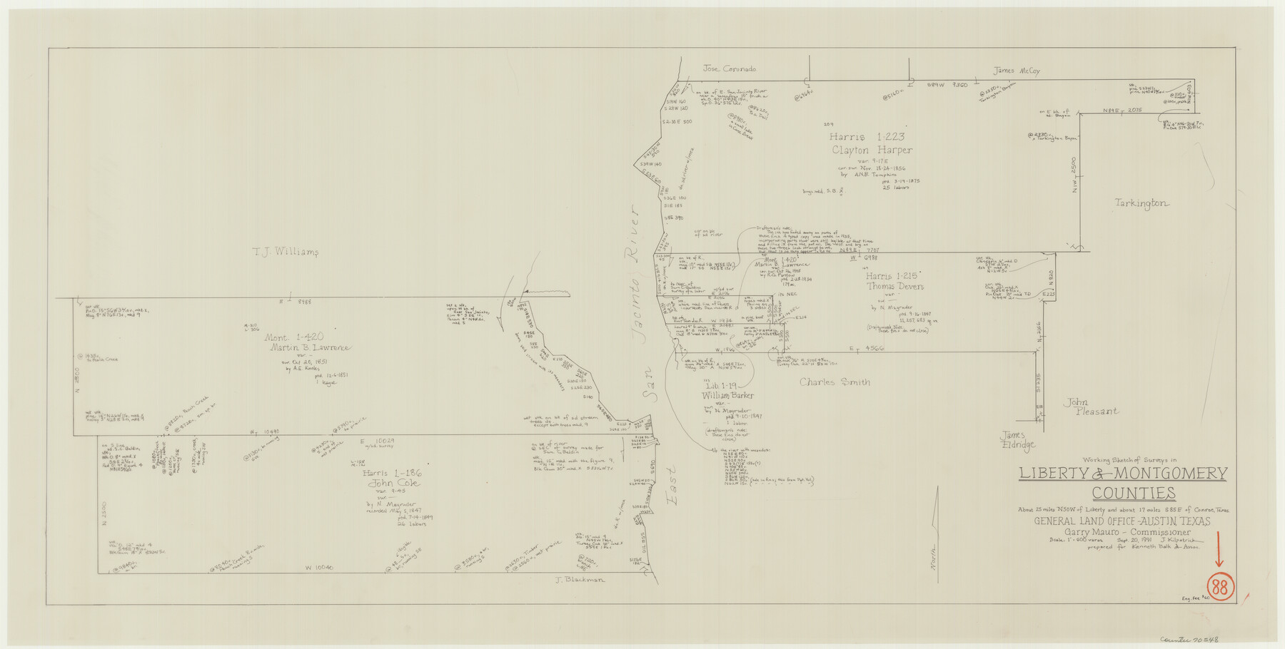 70548, Liberty County Working Sketch 88, General Map Collection