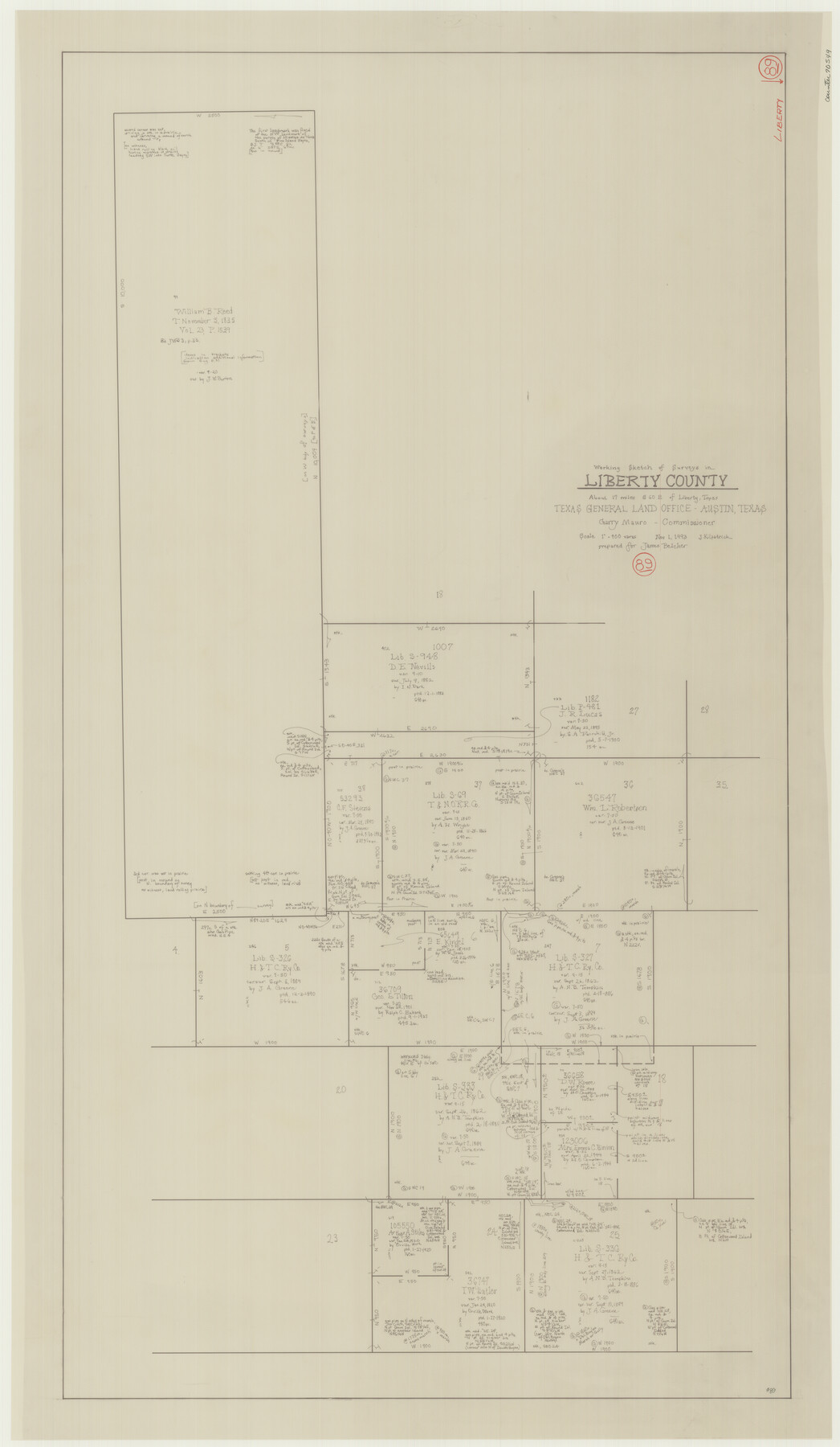 70549, Liberty County Working Sketch 89, General Map Collection