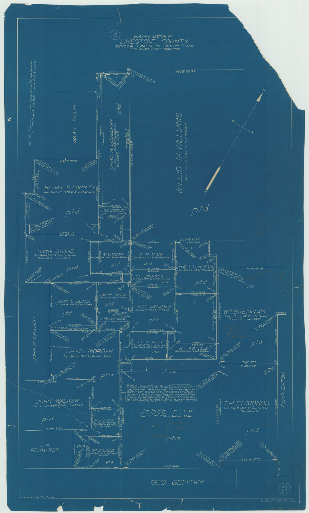 70558, Limestone County Working Sketch 8, General Map Collection