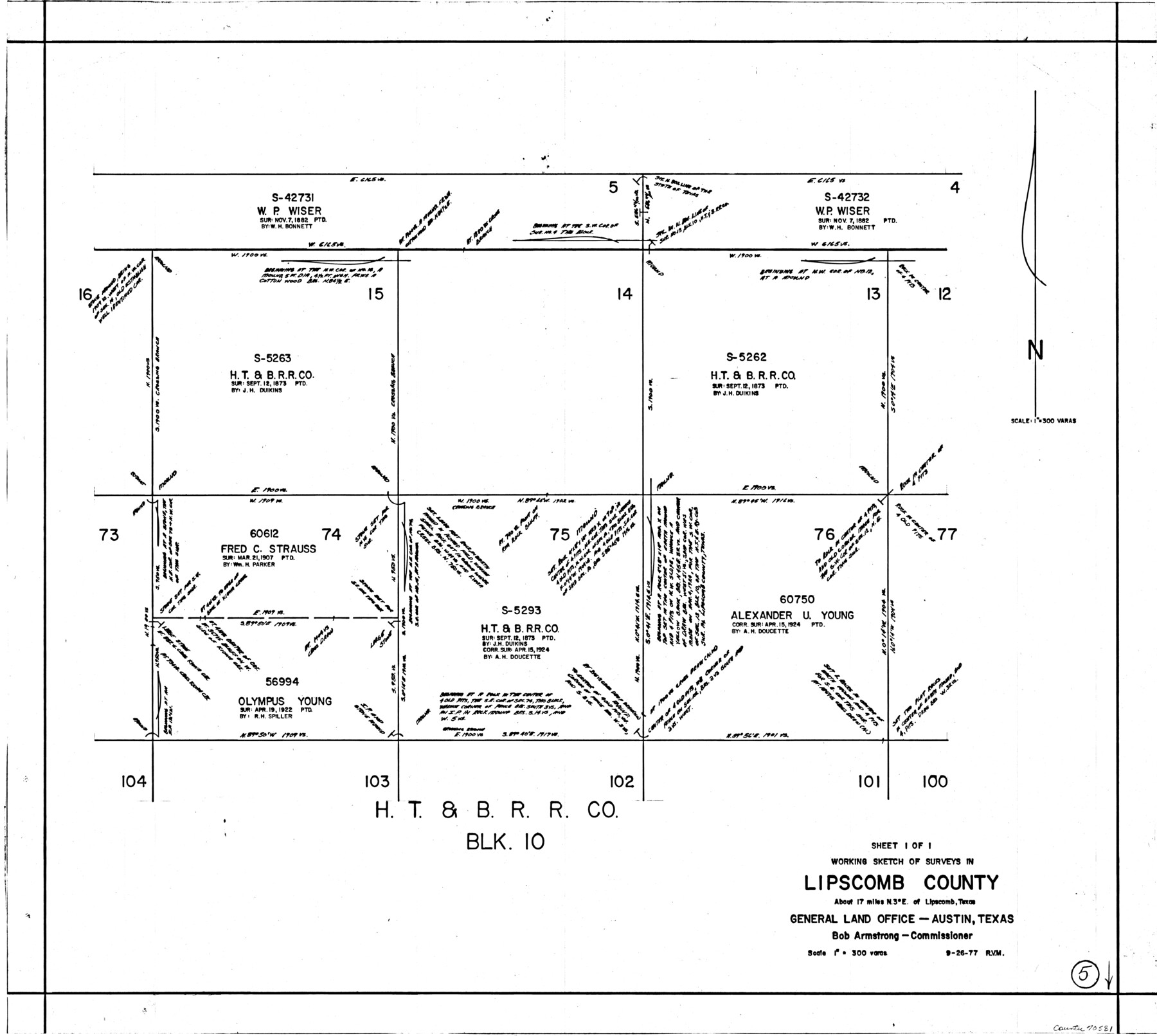 70581, Lipscomb County Working Sketch 5, General Map Collection