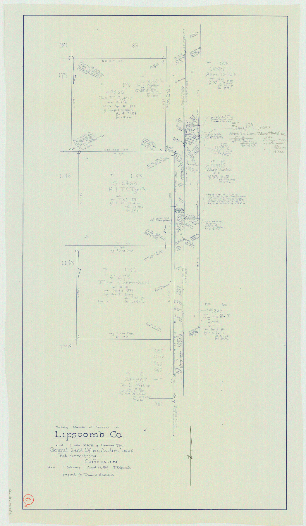 70582, Lipscomb County Working Sketch 6, General Map Collection