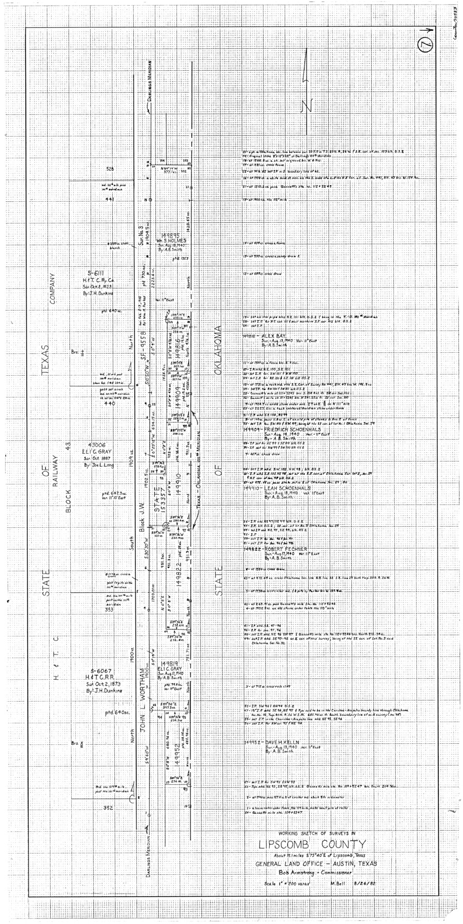 70583, Lipscomb County Working Sketch 7, General Map Collection