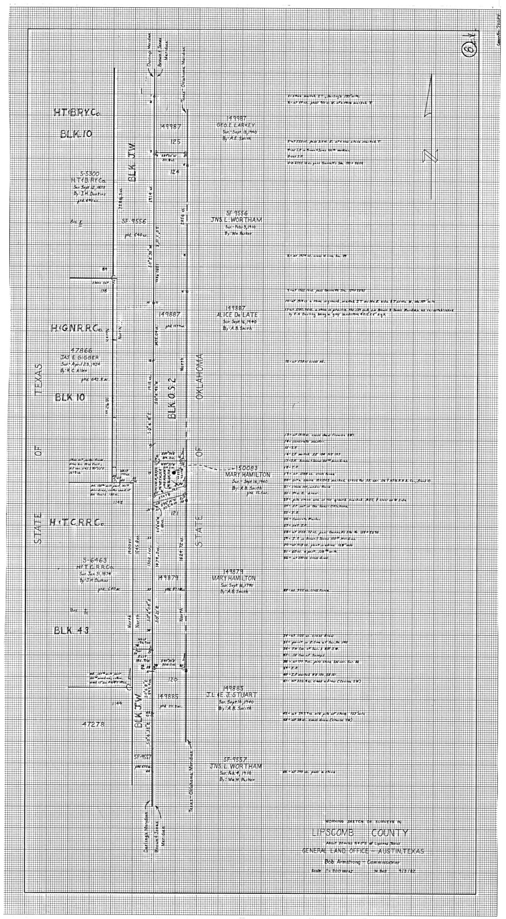 70584, Lipscomb County Working Sketch 8, General Map Collection