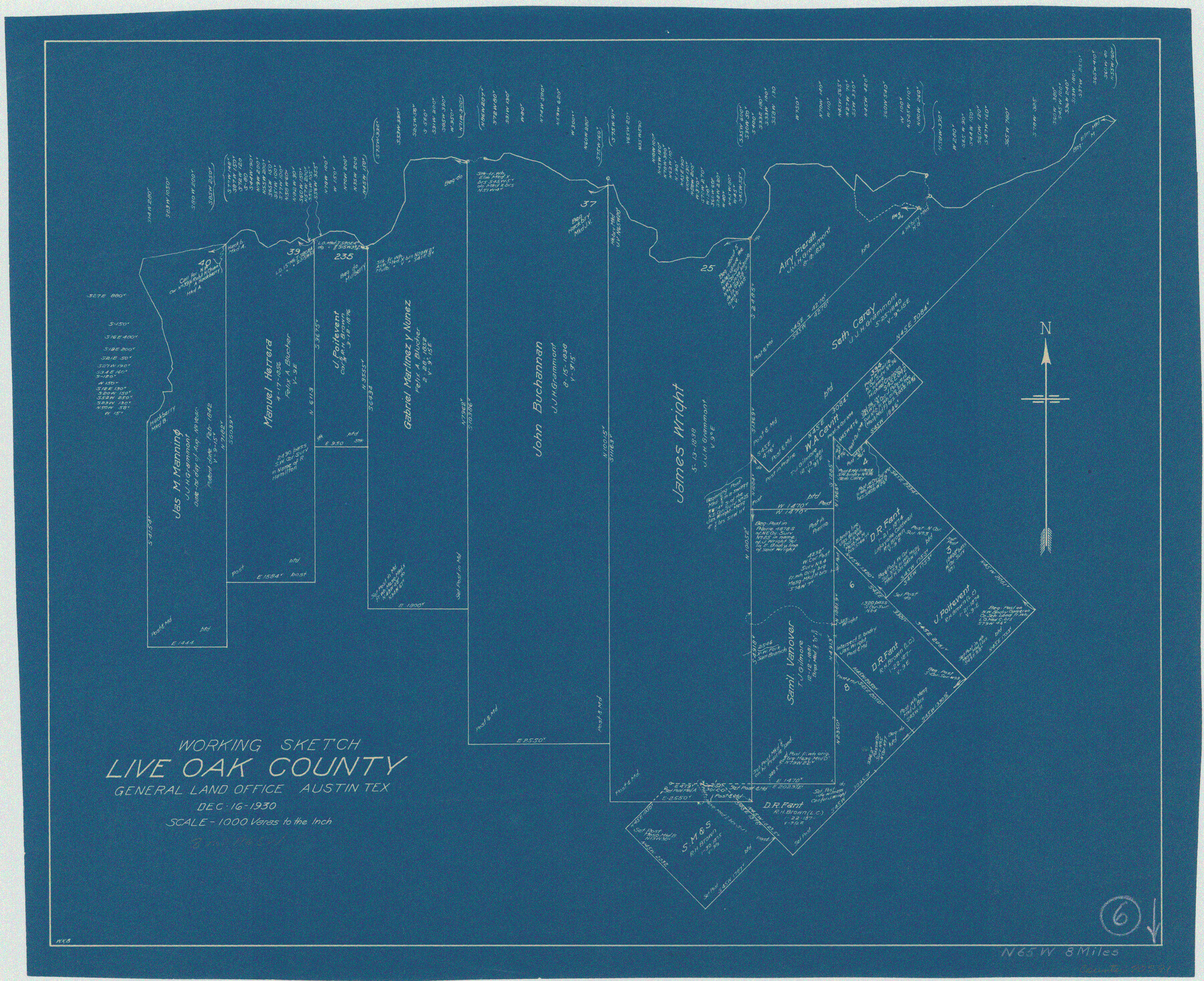 70591, Live Oak County Working Sketch 6, General Map Collection