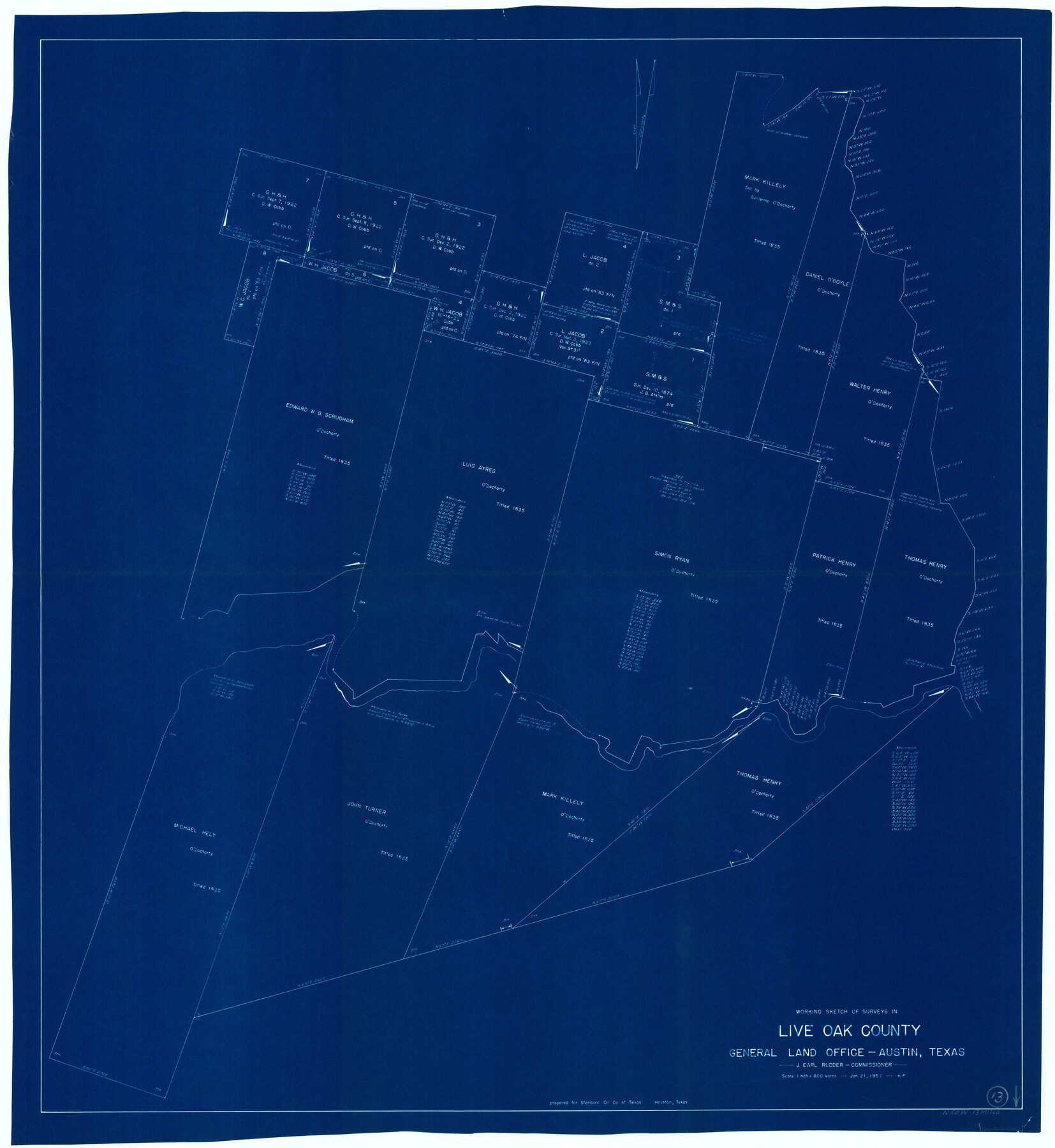 70598, Live Oak County Working Sketch 13, General Map Collection