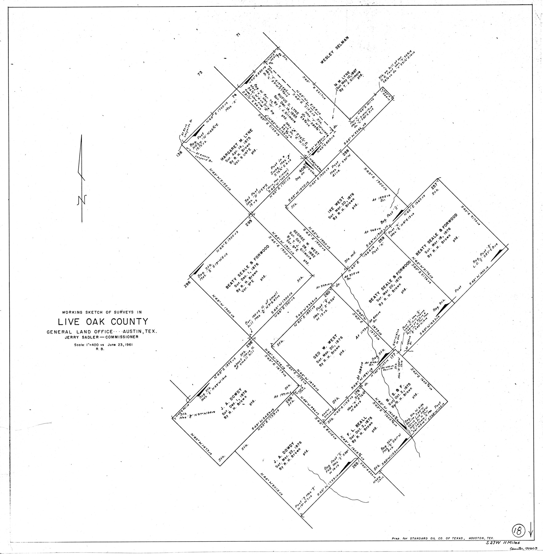 70603, Live Oak County Working Sketch 18, General Map Collection