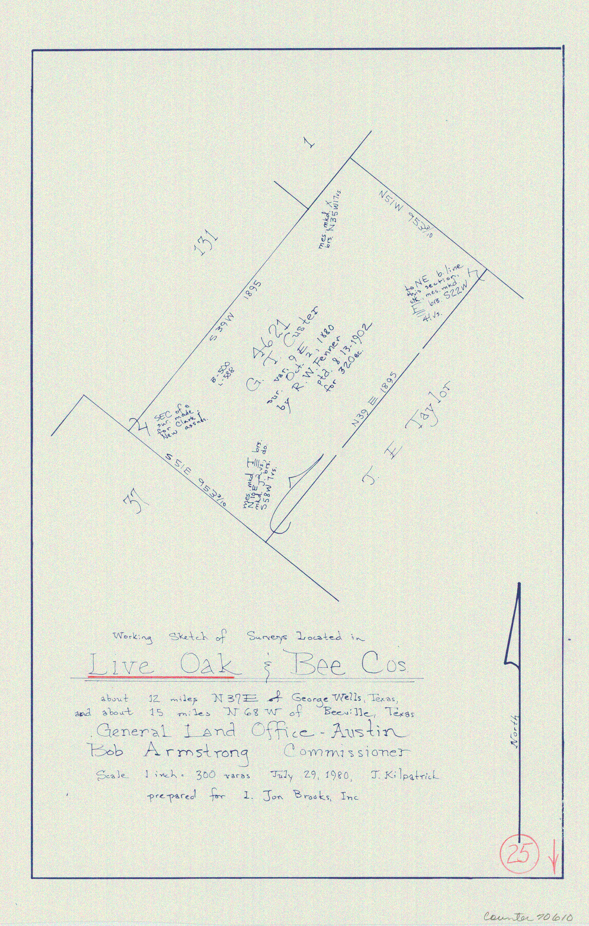 70610, Live Oak County Working Sketch 25, General Map Collection