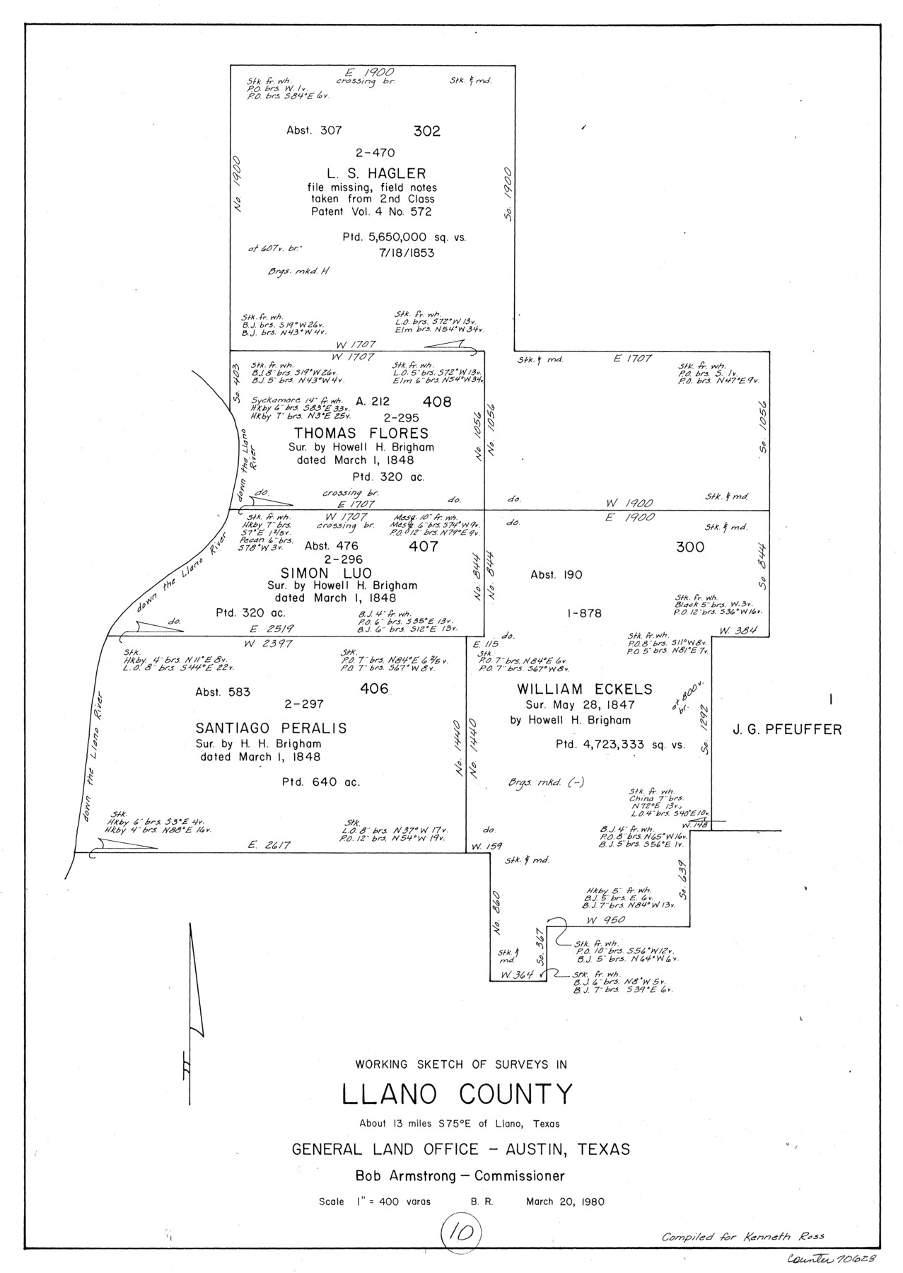 70628, Llano County Working Sketch 10, General Map Collection