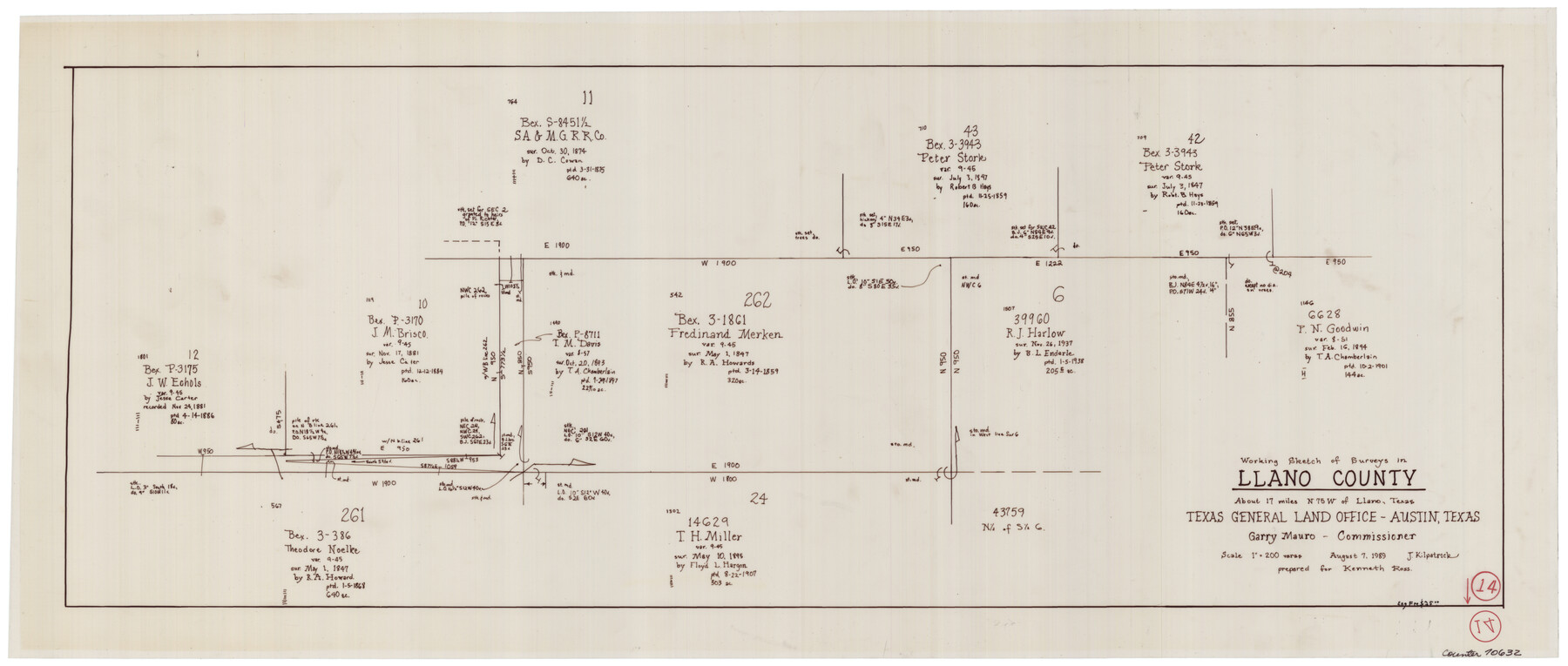 70632, Llano County Working Sketch 14, General Map Collection
