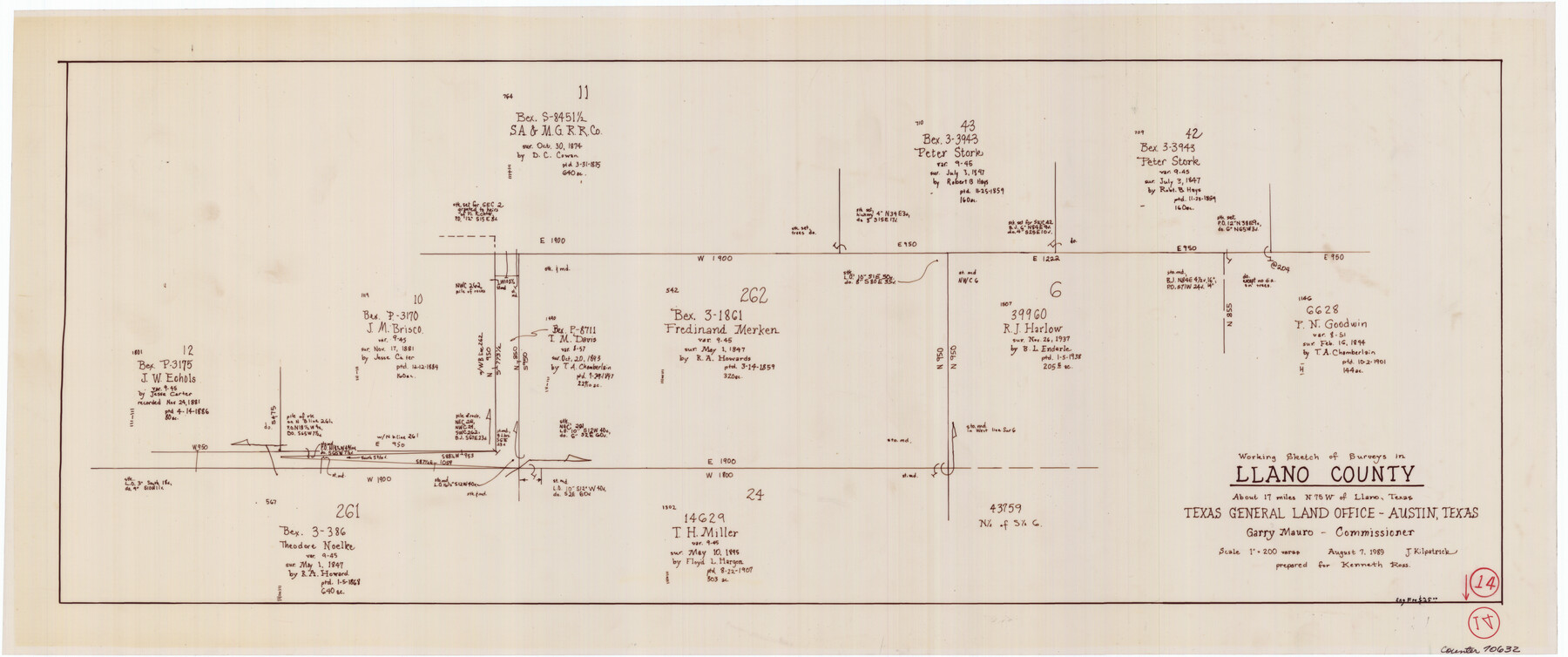 70632, Llano County Working Sketch 14, General Map Collection